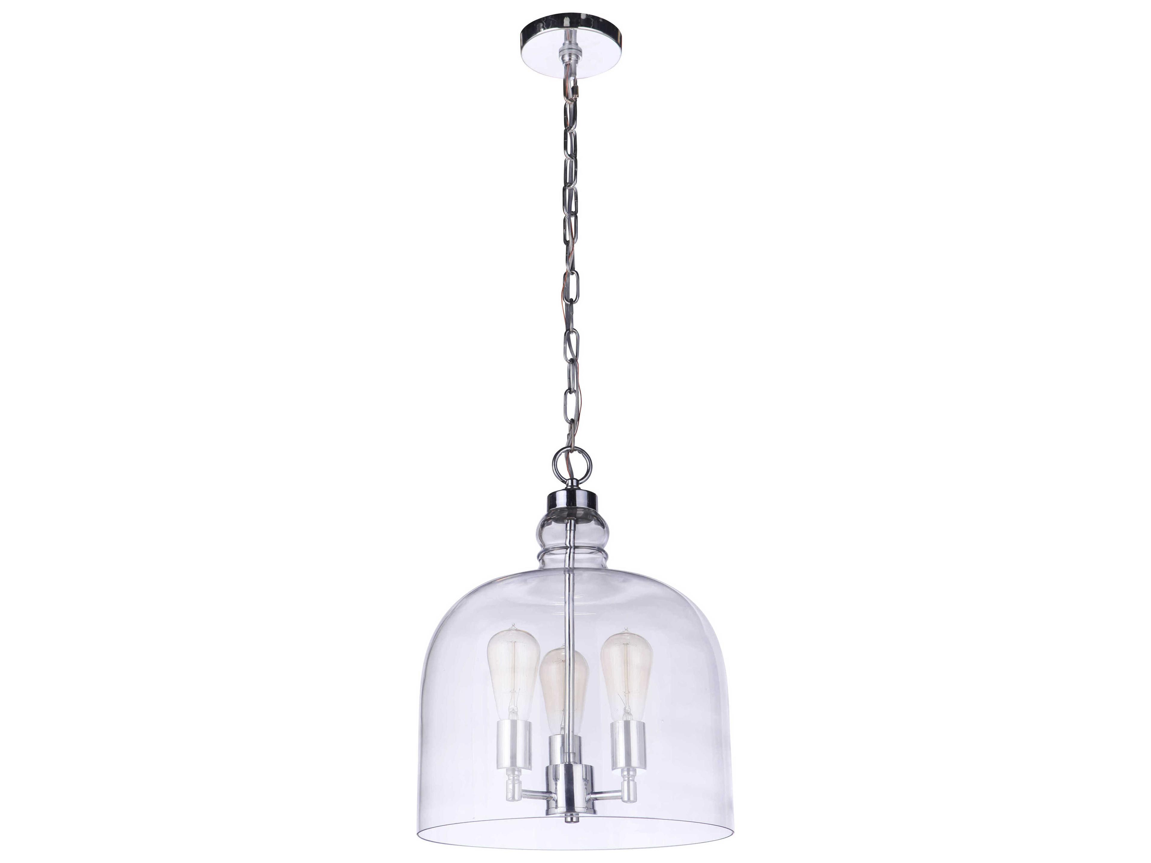 Craftmade Jackson 3-Light Chrome Glass Pendant
