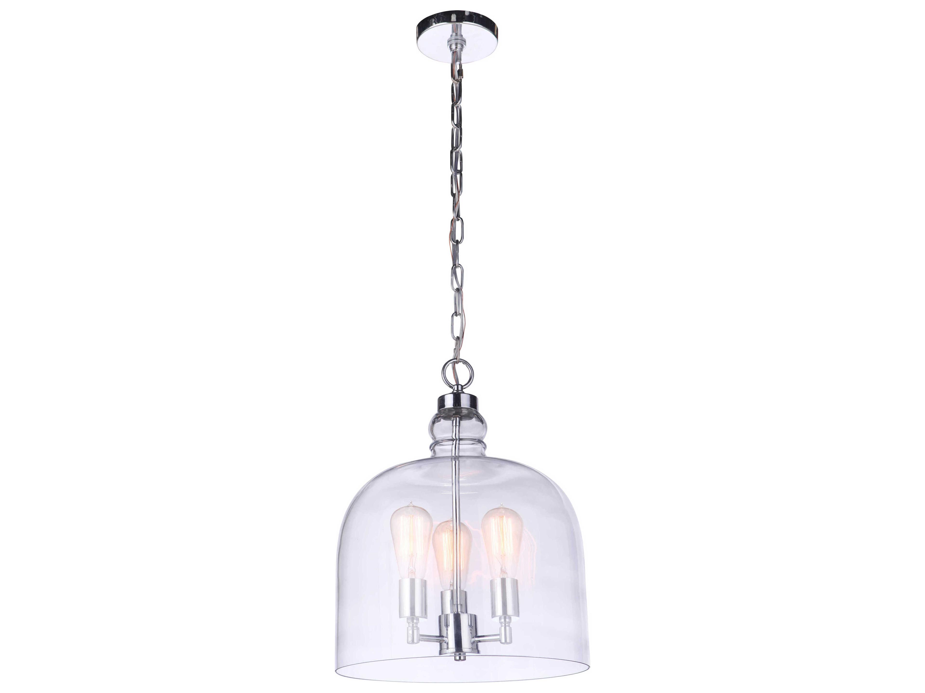 Craftmade Jackson 3-Light Chrome Glass Pendant