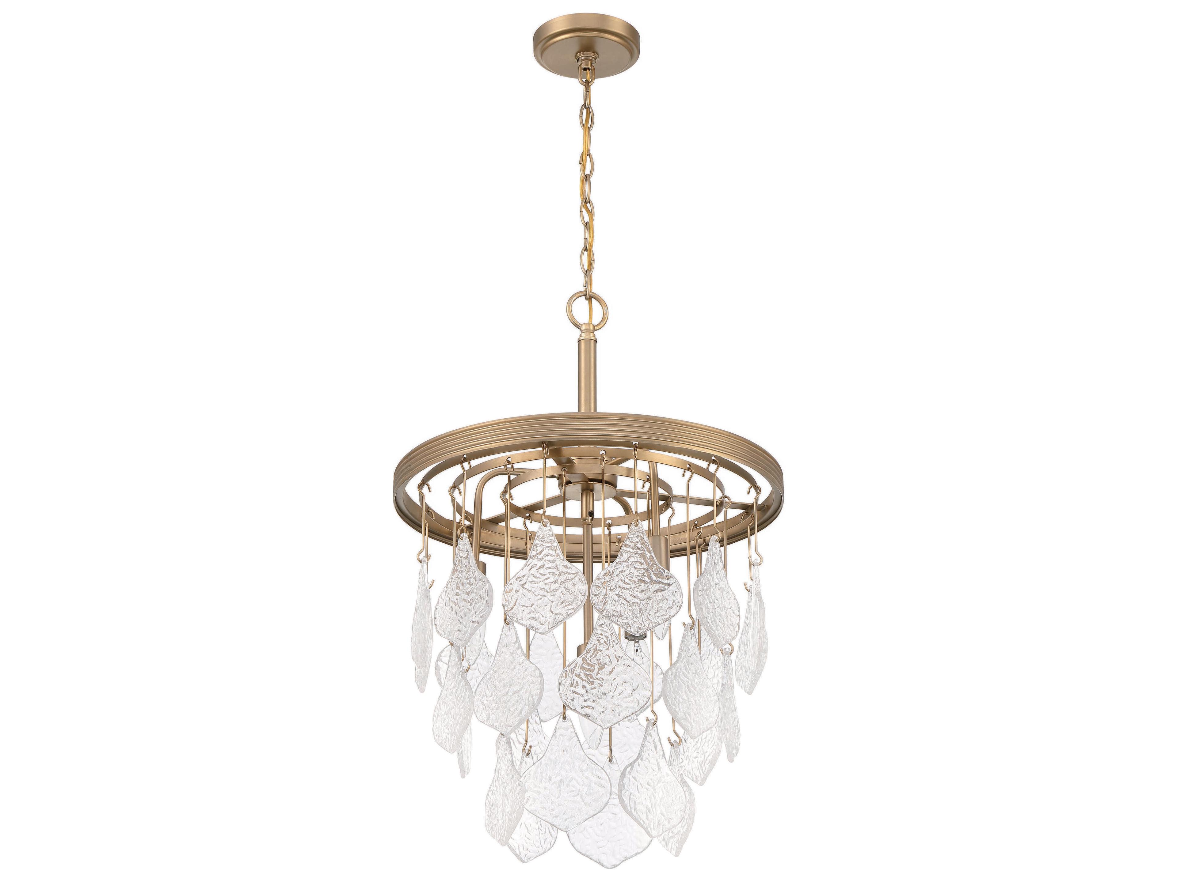 Craftmade Vesi 4-Light Satin Brass Glass Pendant
