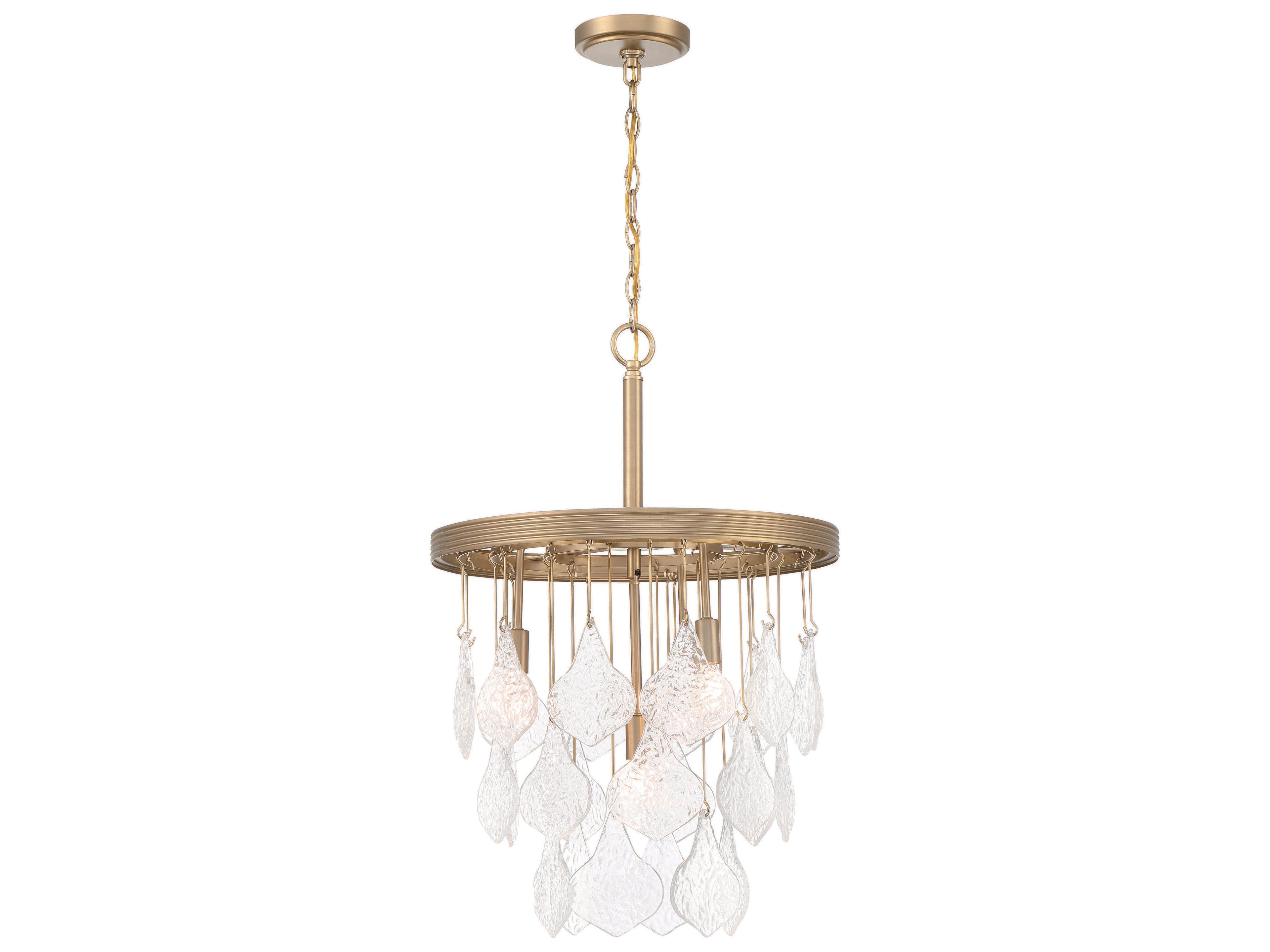 Craftmade Vesi 4-Light Satin Brass Glass Pendant
