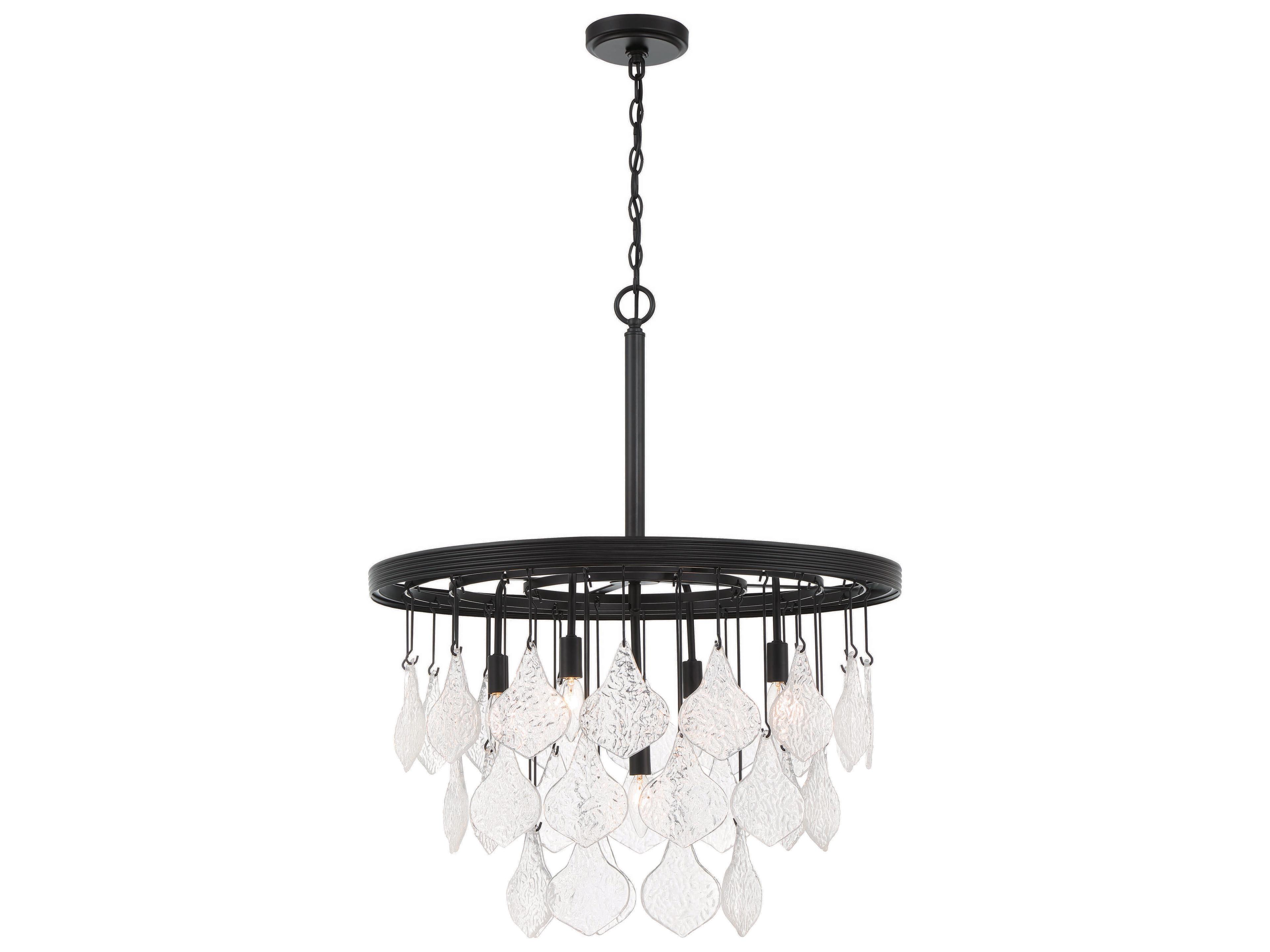 Craftmade Vesi 5-Light Flat Black Glass Pendant