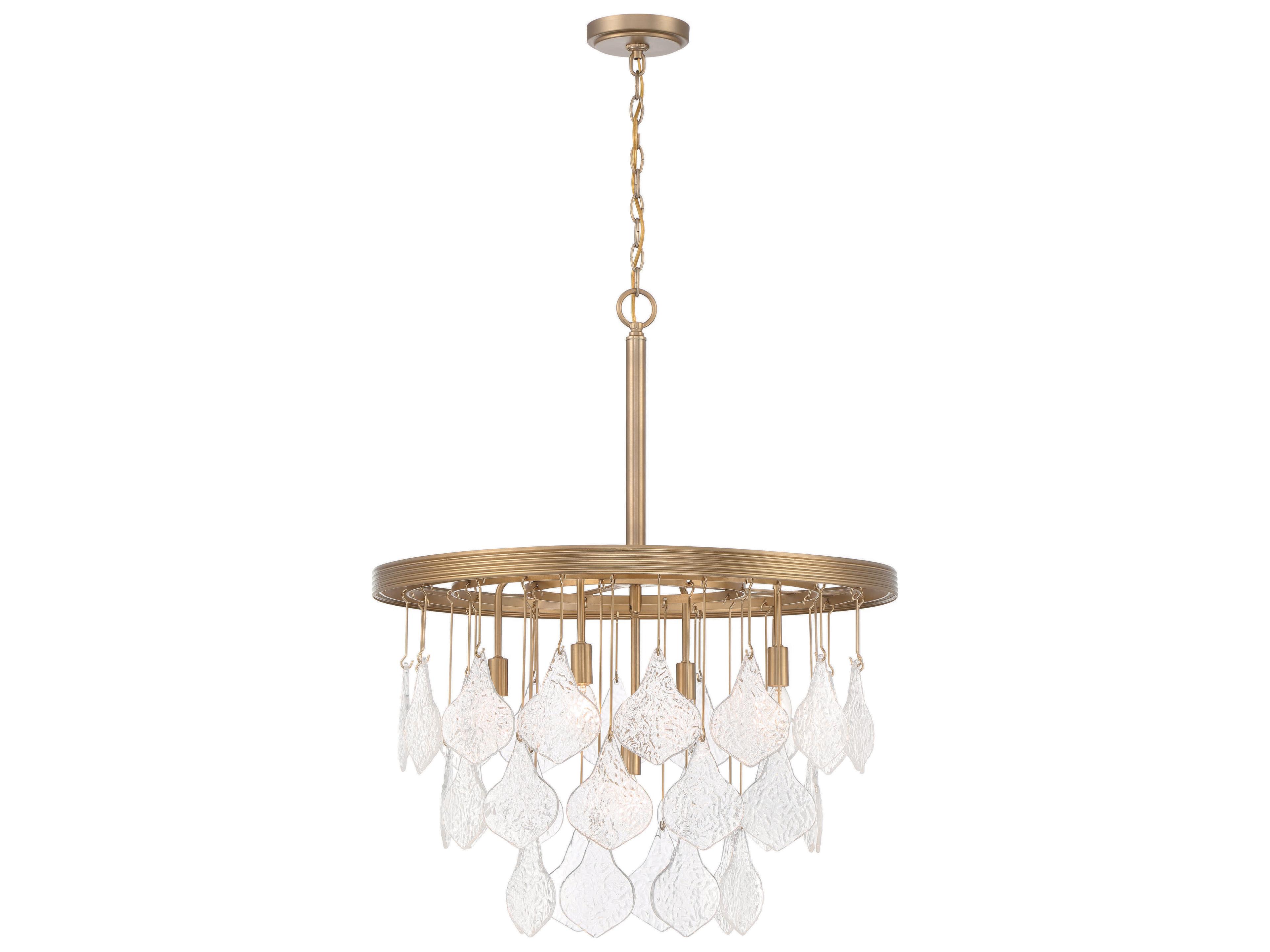 Craftmade Vesi 5-Light Satin Brass Glass Pendant