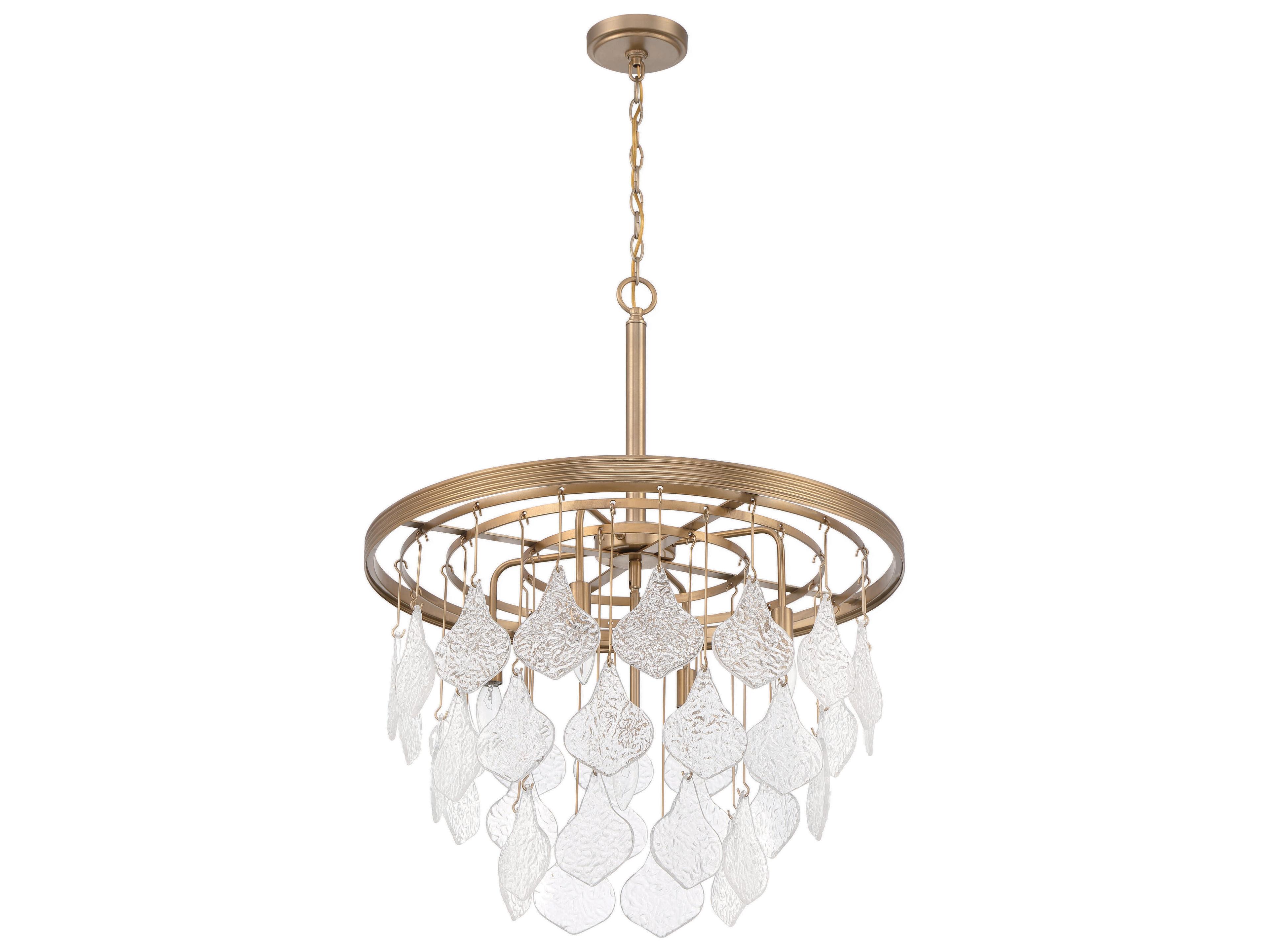 Craftmade Vesi 5-Light Satin Brass Glass Pendant