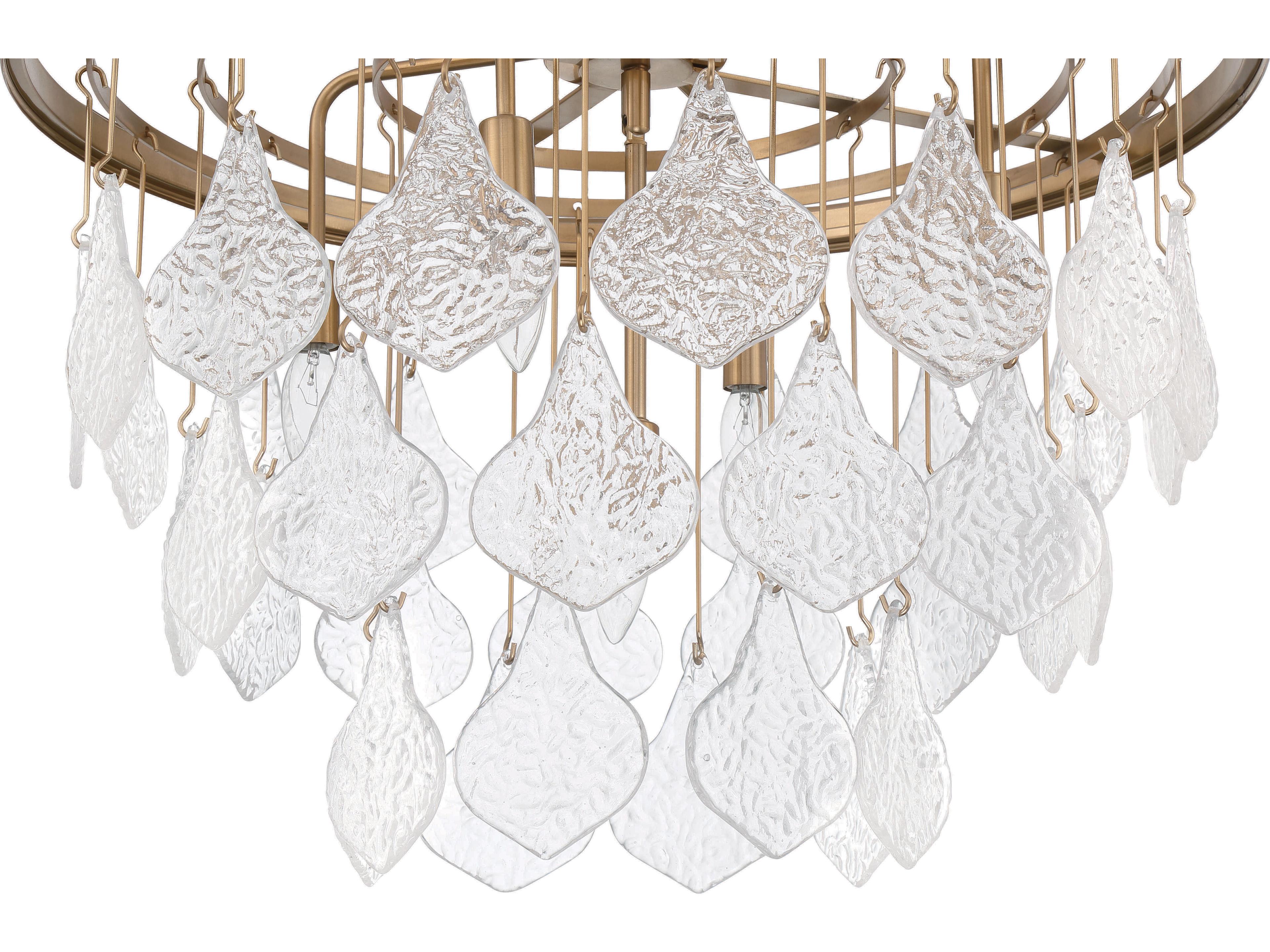 Craftmade Vesi 5-Light Satin Brass Glass Pendant