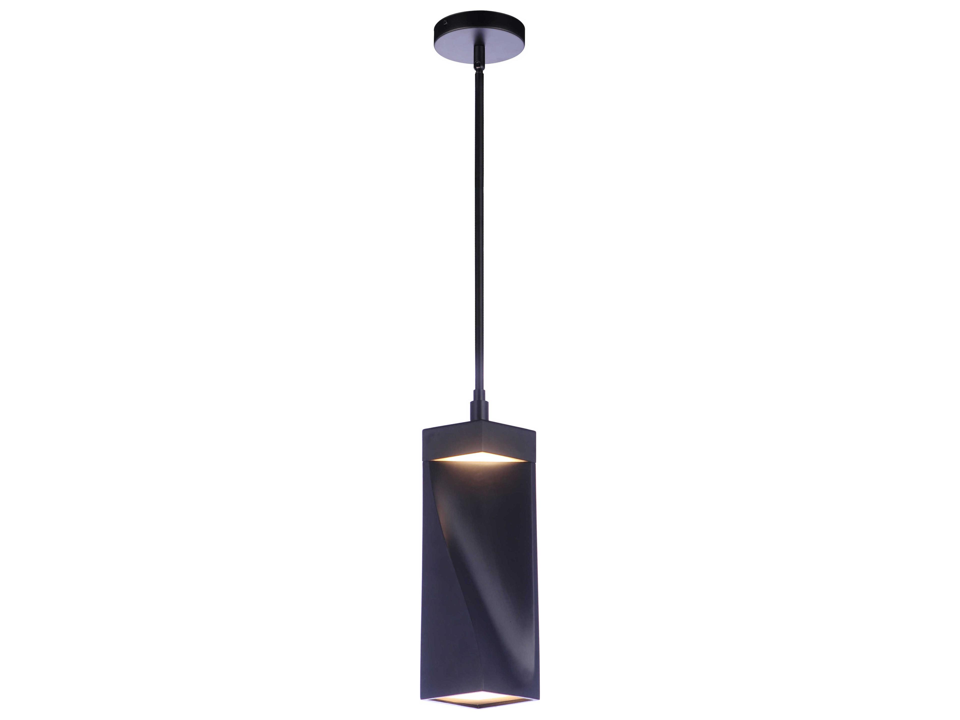 Craftmade Drama 1-Light Flat Black Geometric Mini Pendant
