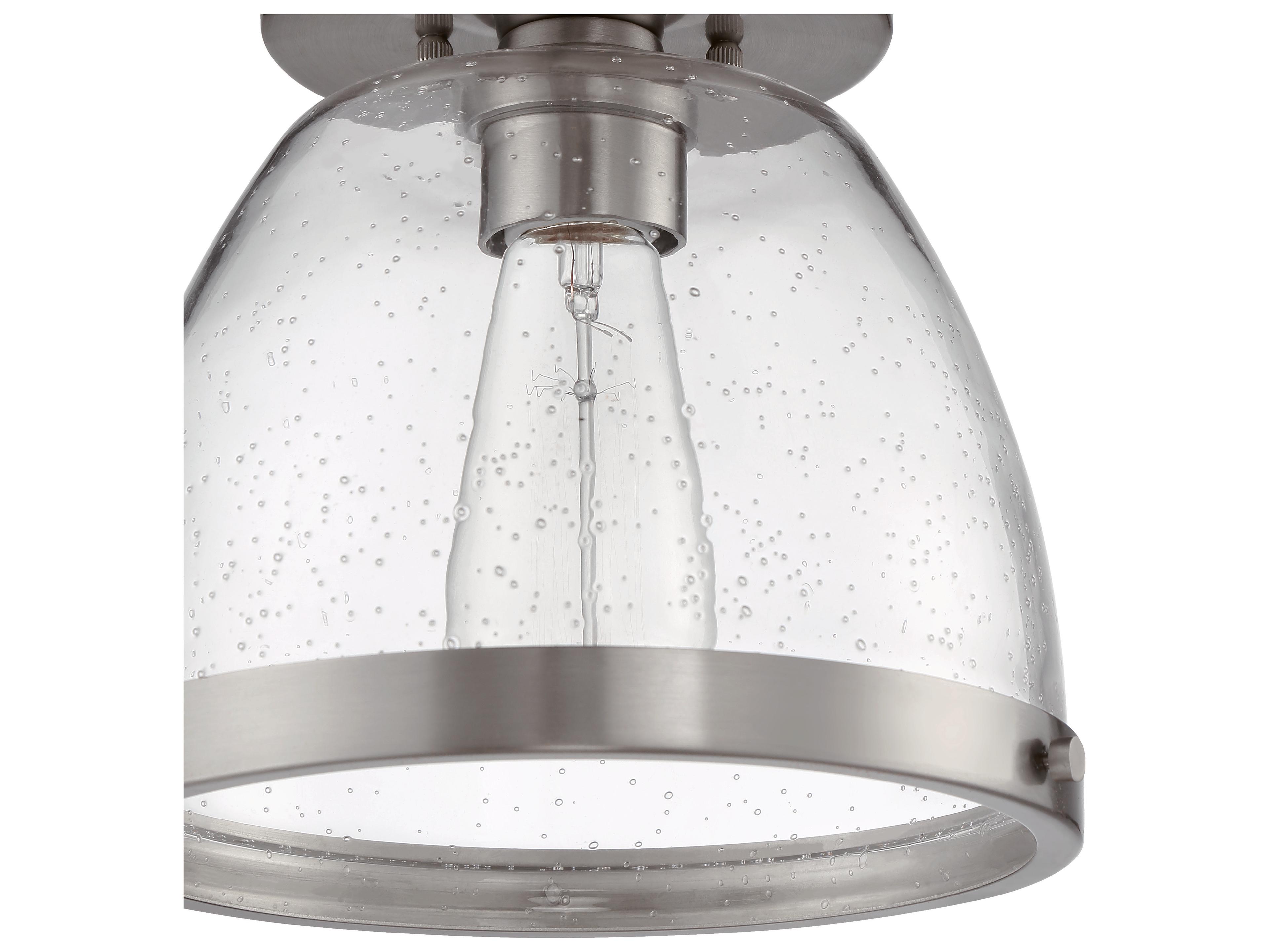 Craftmade Lodie 1-Light Brushed Polished Nickel Glass Bell Flush Mount