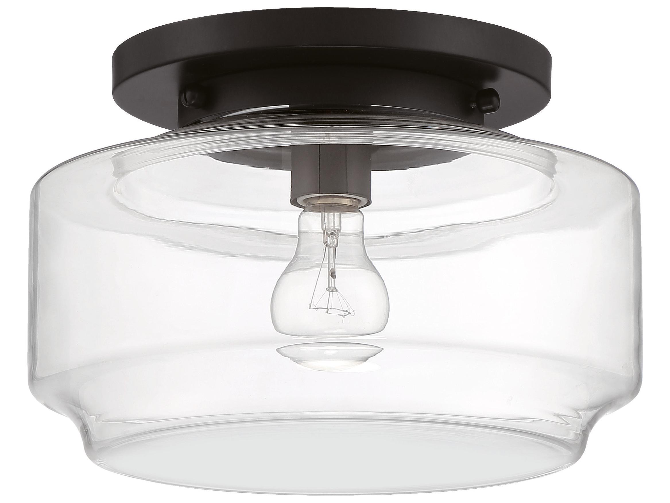 Craftmade Peri 1-Light Flat Black Glass Flush Mount