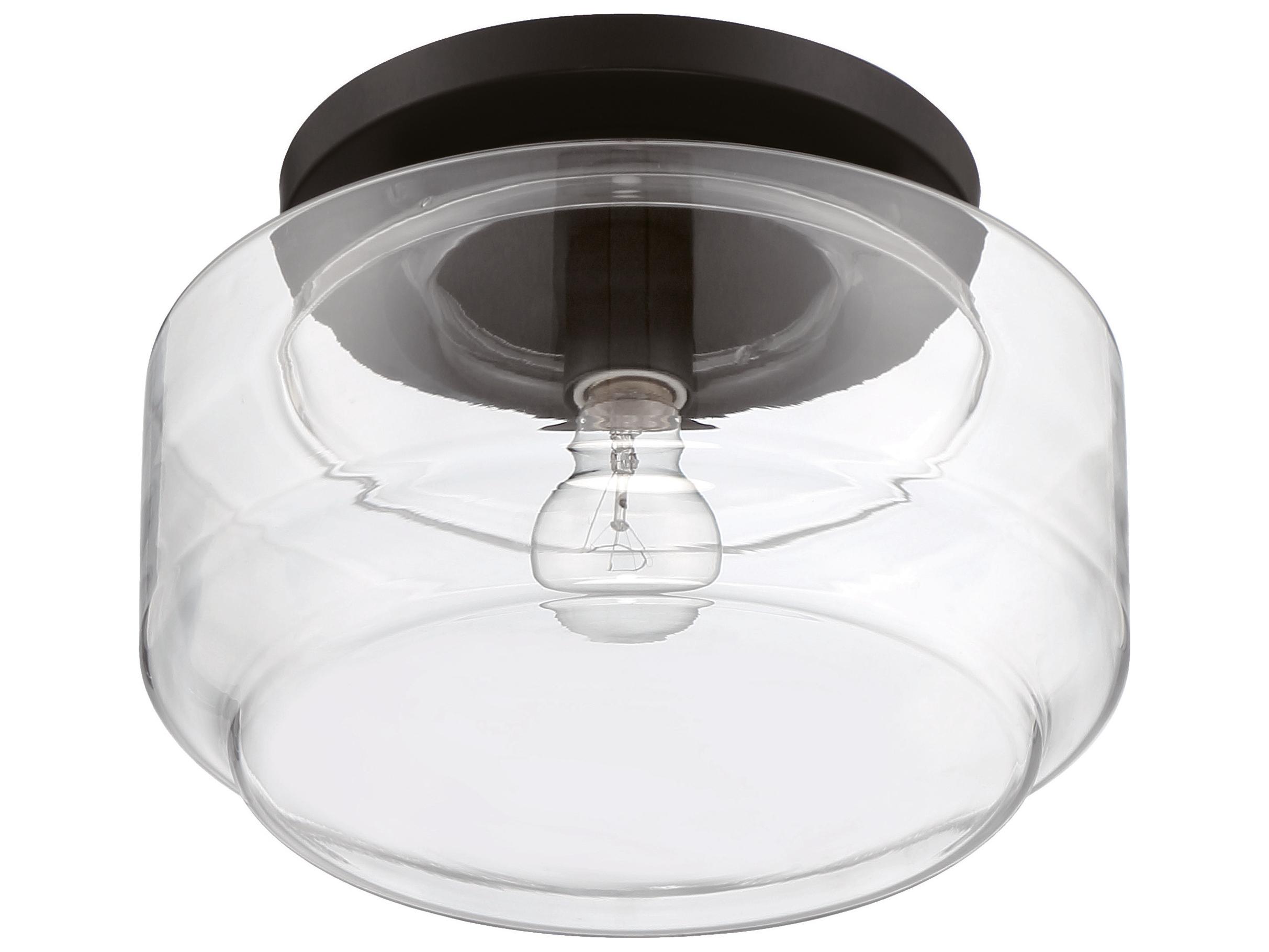 Craftmade Peri 1-Light Flat Black Glass Flush Mount