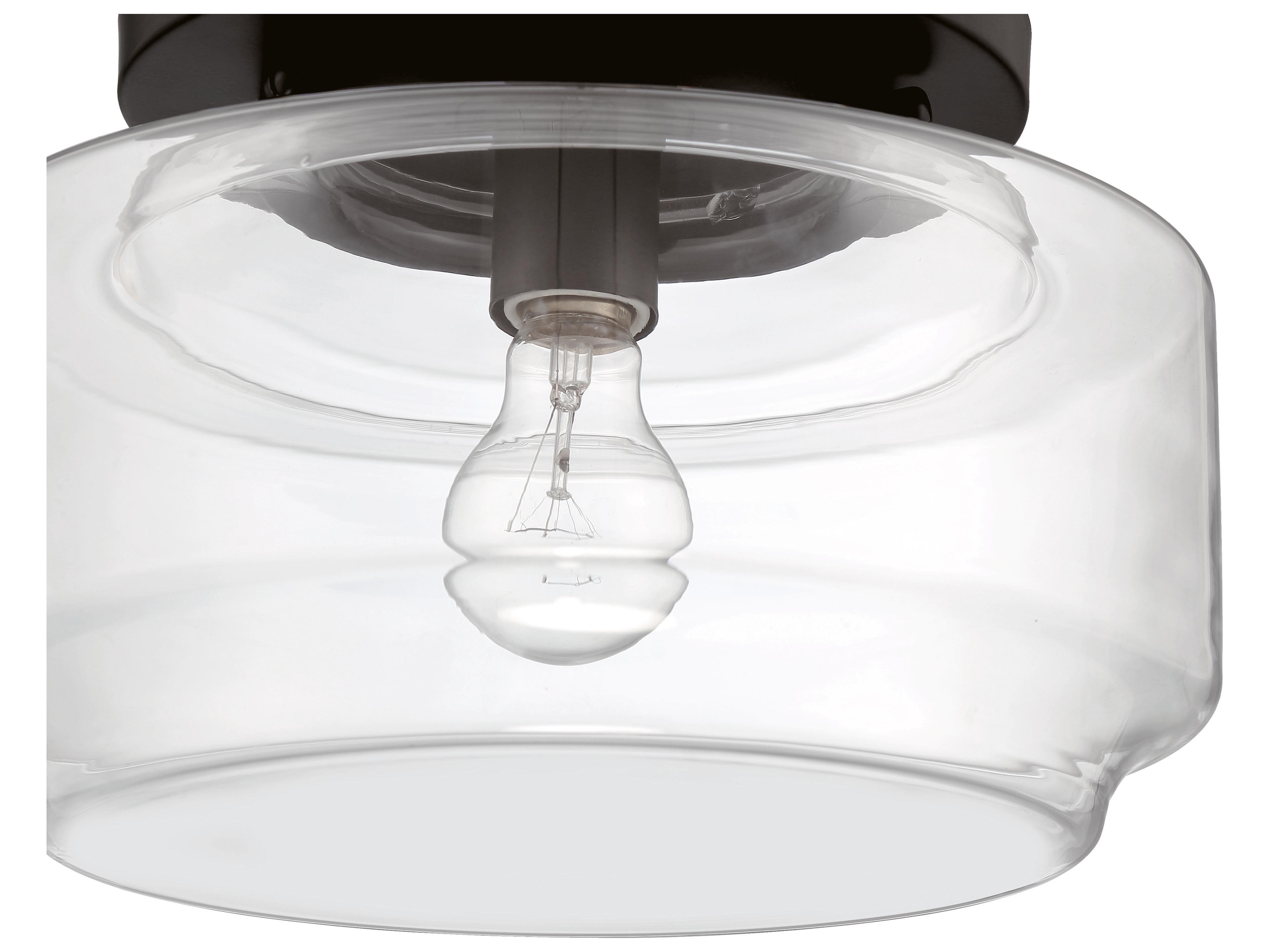 Craftmade Peri 1-Light Flat Black Glass Flush Mount