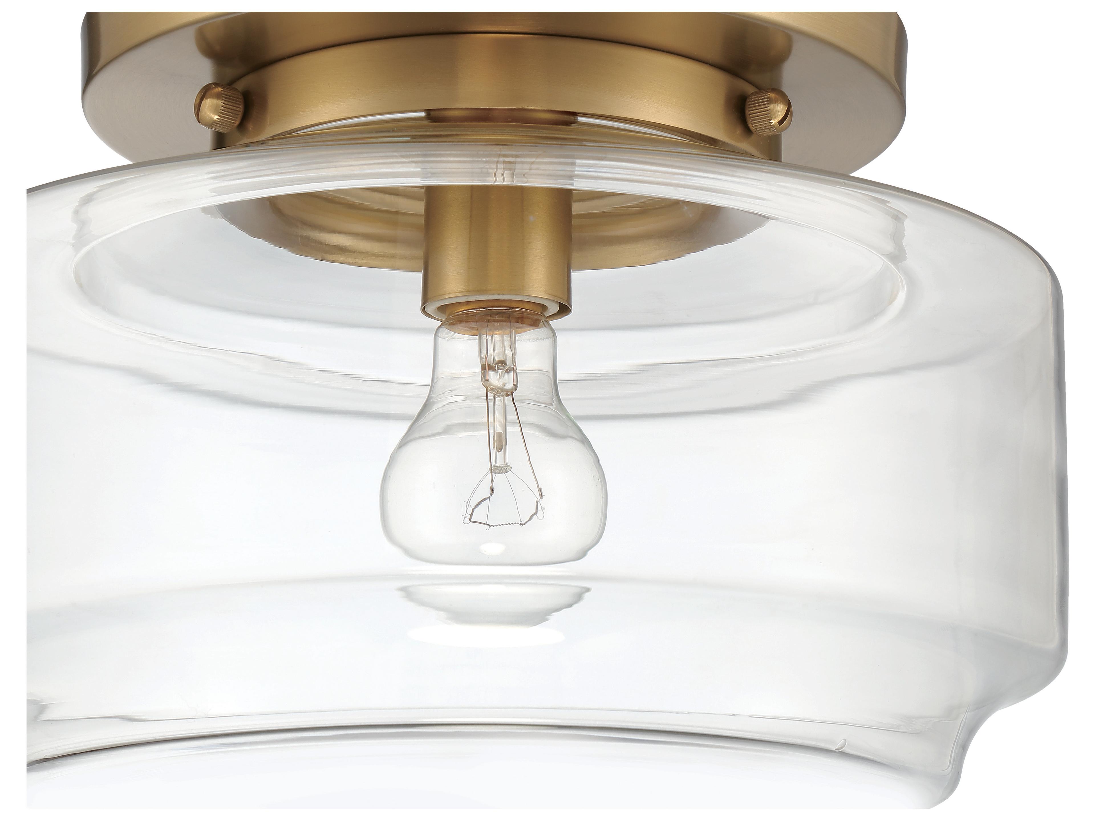 Craftmade Peri 1-Light Satin Brass Glass Flush Mount
