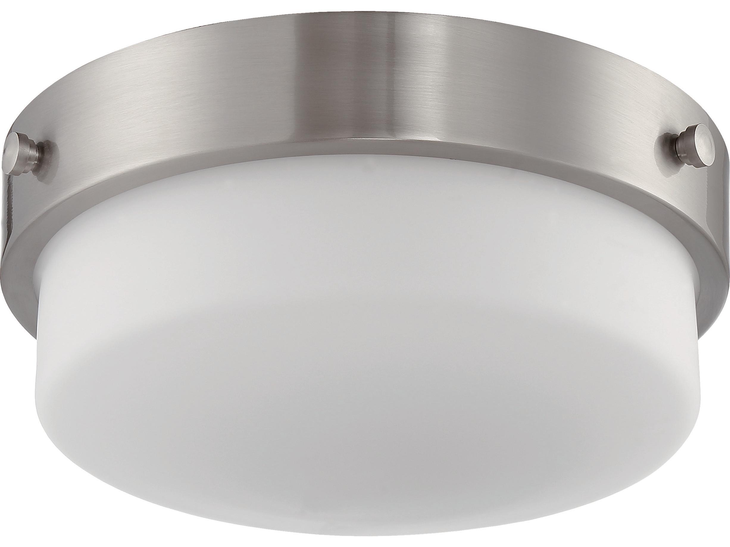 Craftmade Oak Street 2-Light Brushed Polished Nickel Glass Round Flush Mount