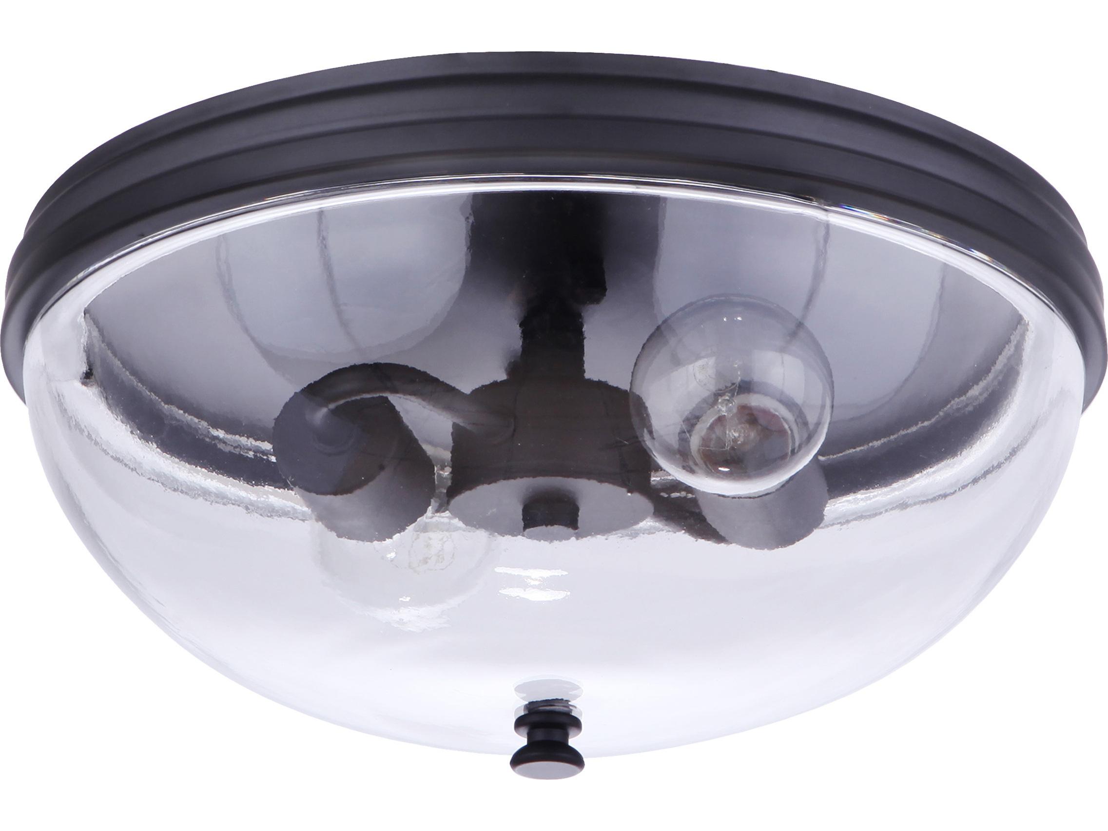 Craftmade Sivo 2-Light Midnight Black Glass Bowl Flush Mount