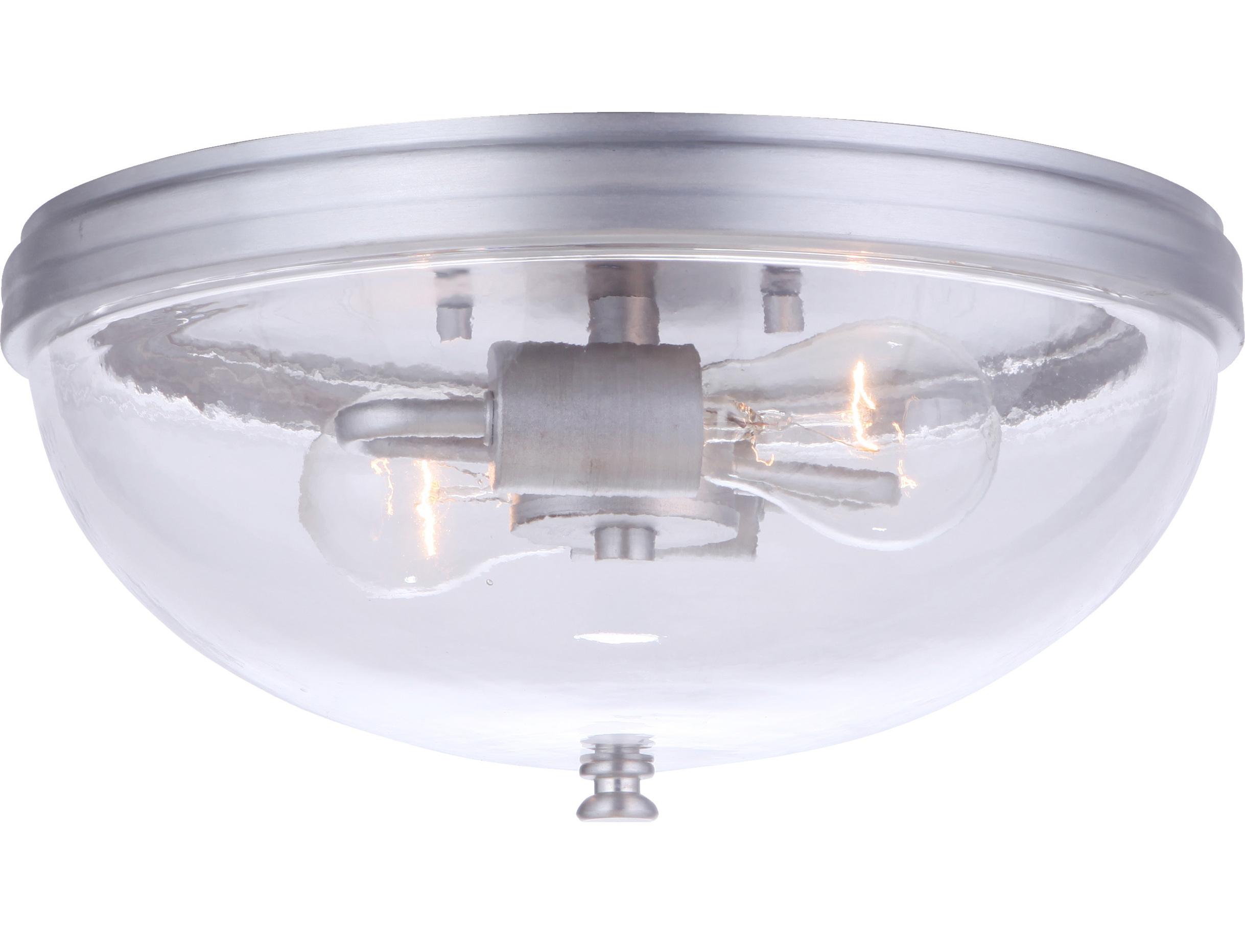 Craftmade Sivo 2-Light Satin Aluminum Gray Glass Bowl Flush Mount