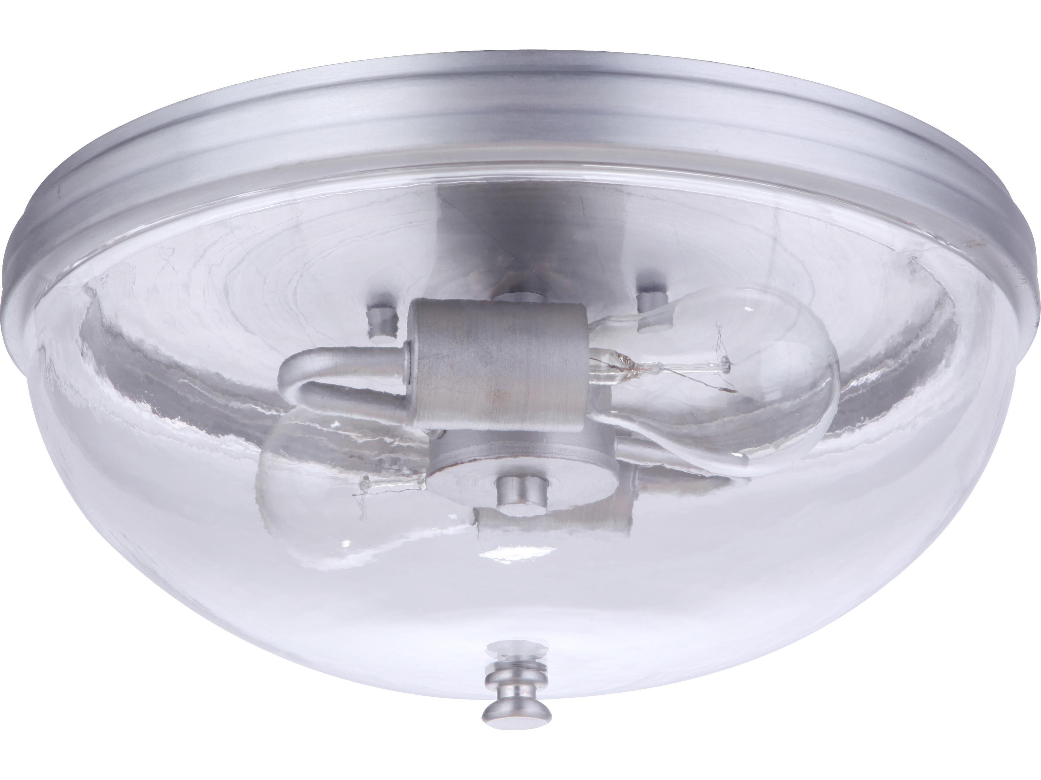 Craftmade Sivo 2-Light Satin Aluminum Gray Glass Bowl Flush Mount