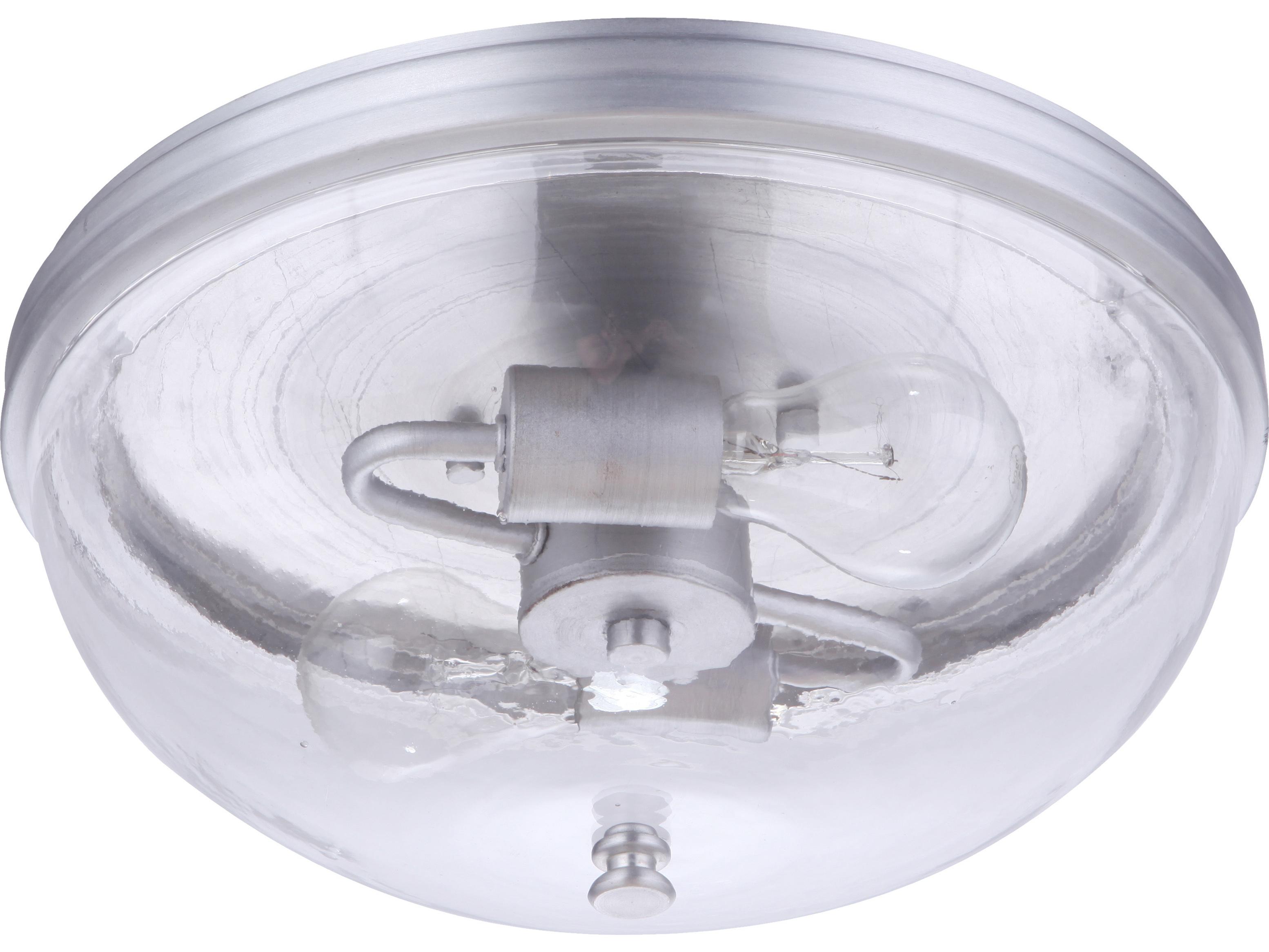 Craftmade Sivo 2-Light Satin Aluminum Gray Glass Bowl Flush Mount