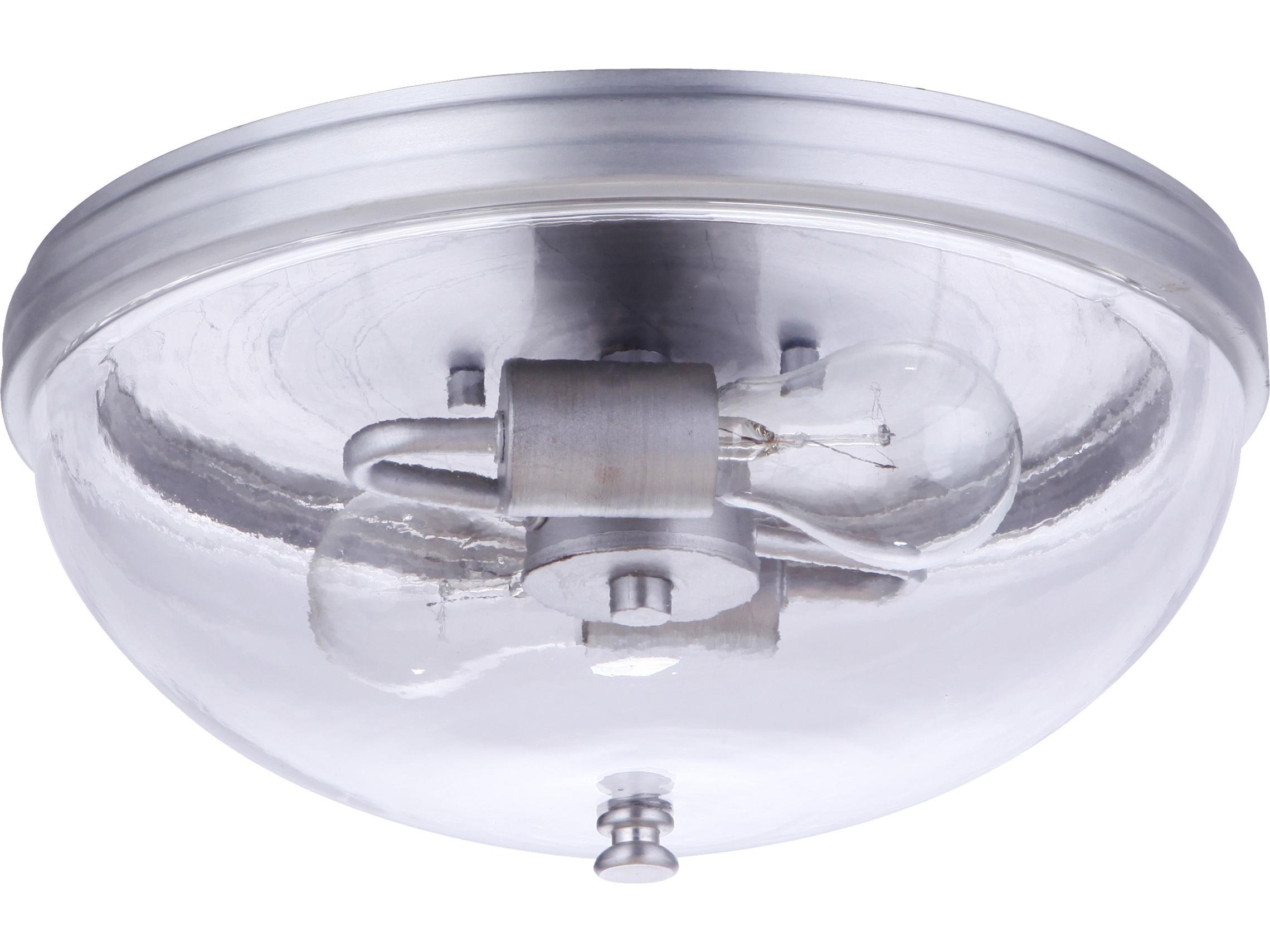 Craftmade Sivo 2-Light Satin Aluminum Gray Glass Bowl Flush Mount