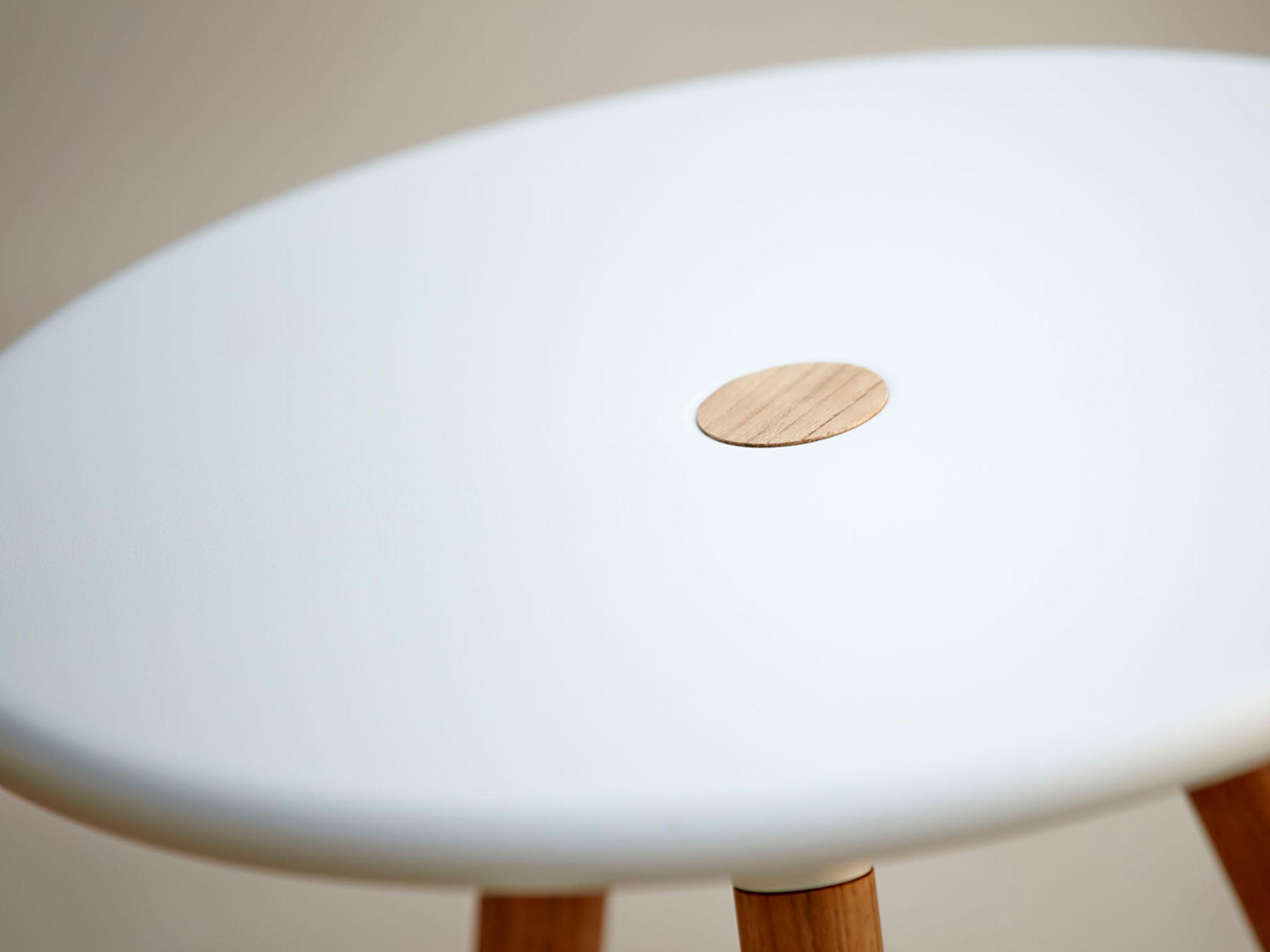 Cane Line Area Round Metal Teak White End Table