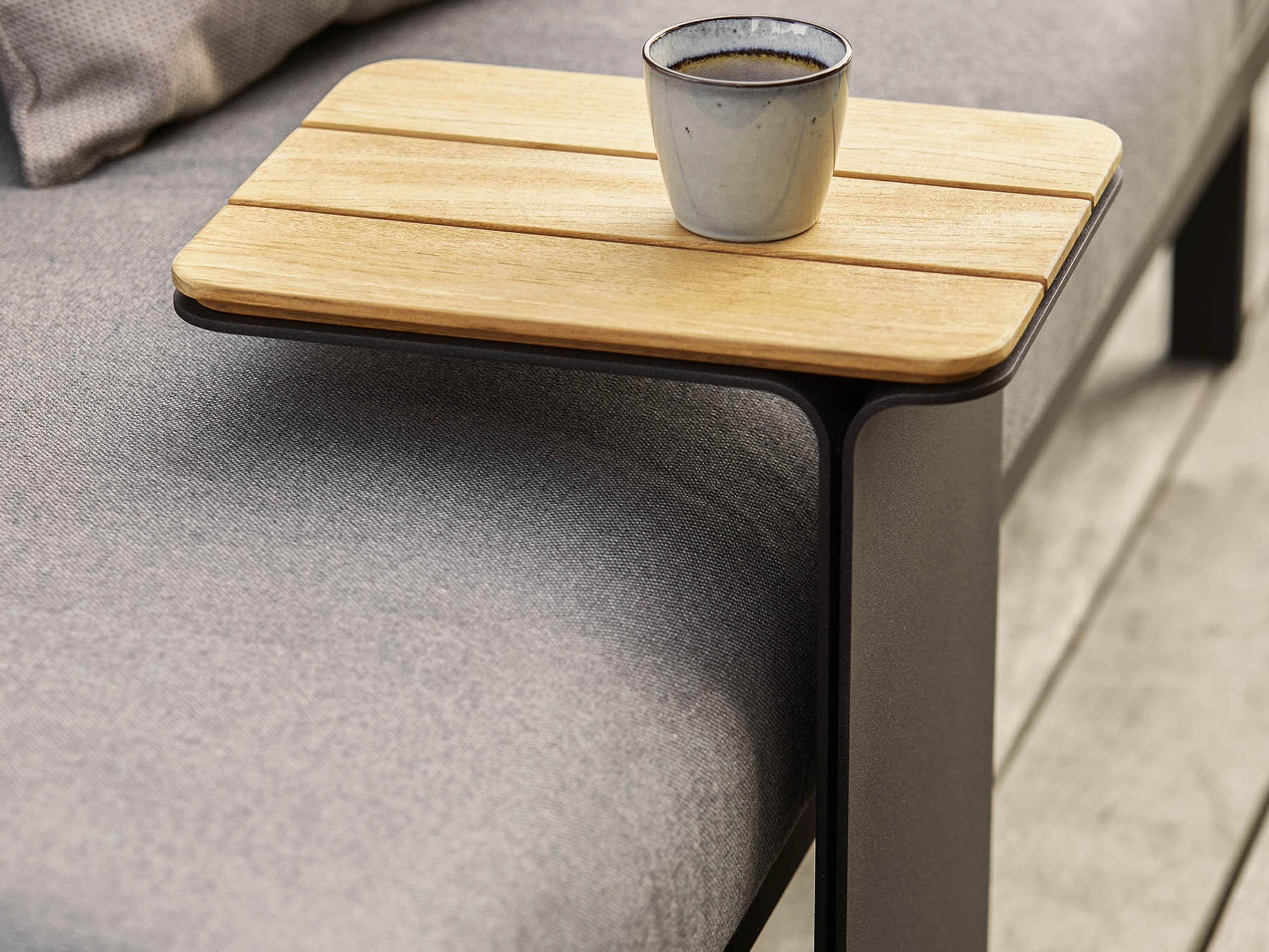 Cane Line Mega Rectangular Wood Lava Grey End Table