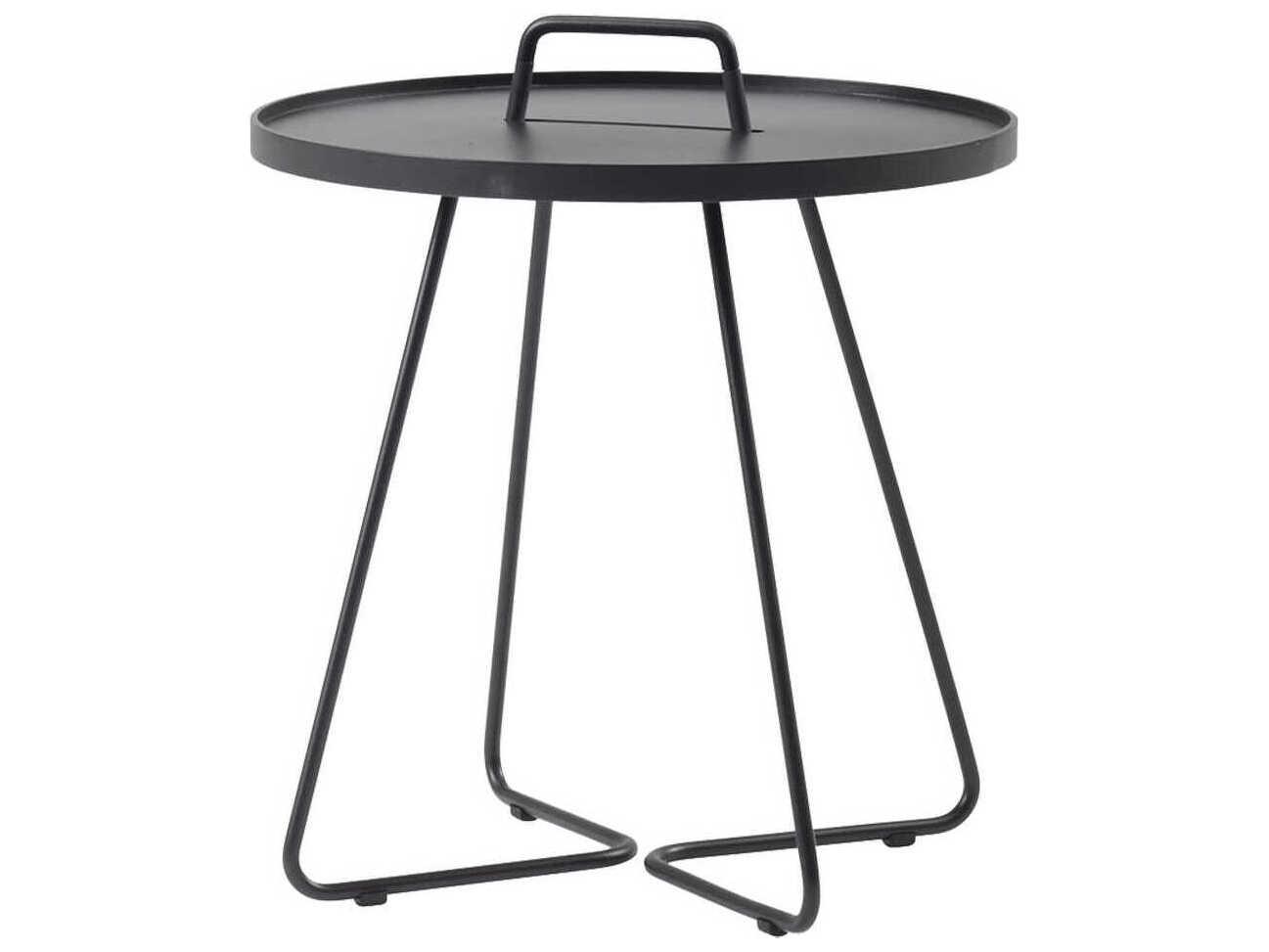 Cane Line On The Move Large Round Metal End Table