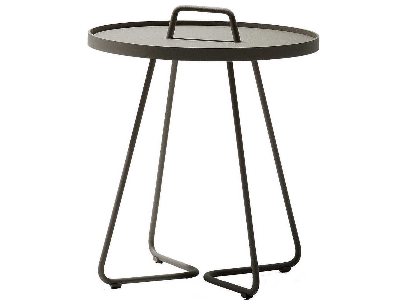 Cane Line On The Move Large Round Metal End Table