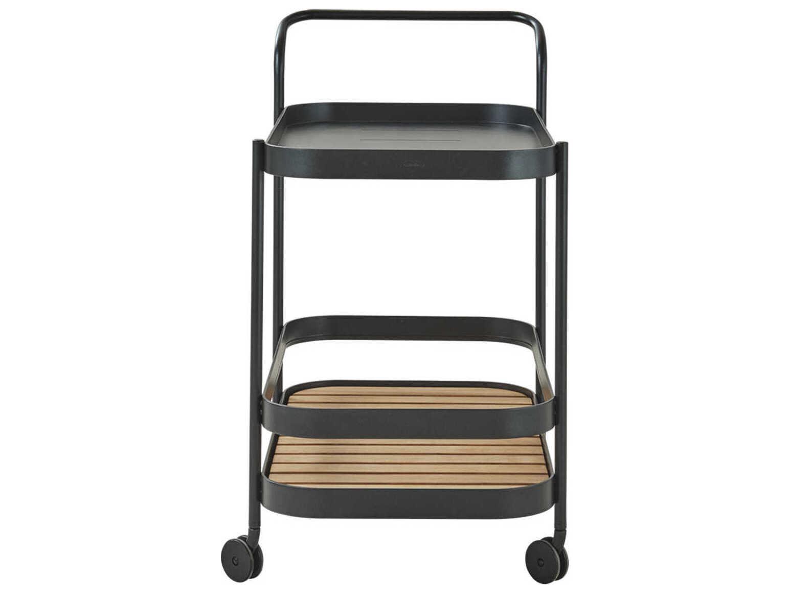Cane Line Roll Black Lava Grey Bar Cart