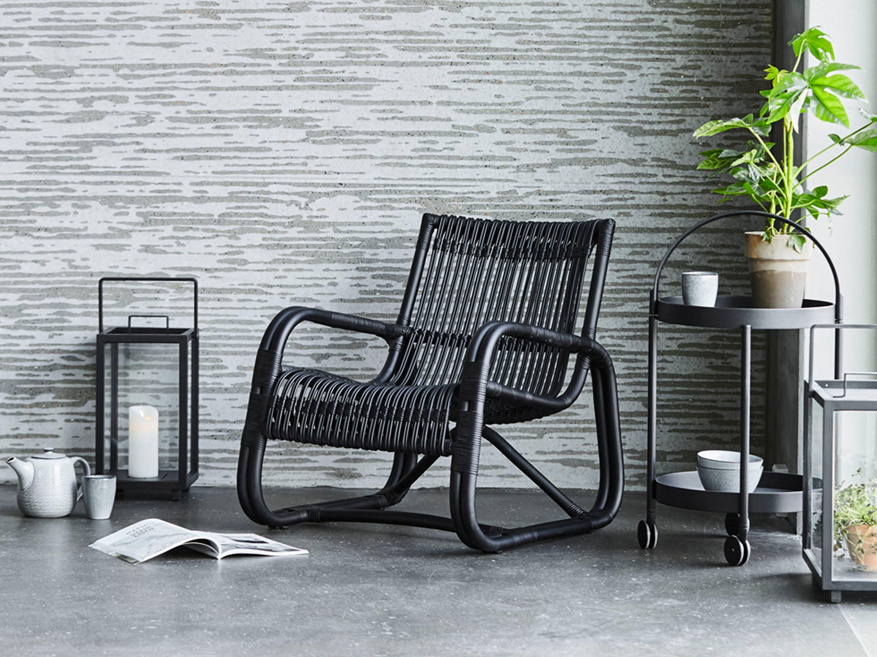 Cane Line Curve Black Accent Chair