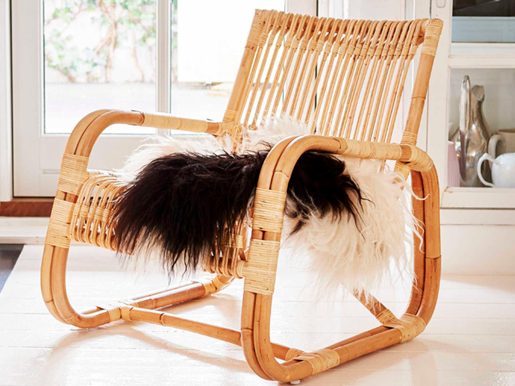 Cane Line Curve Tan Accent Chair