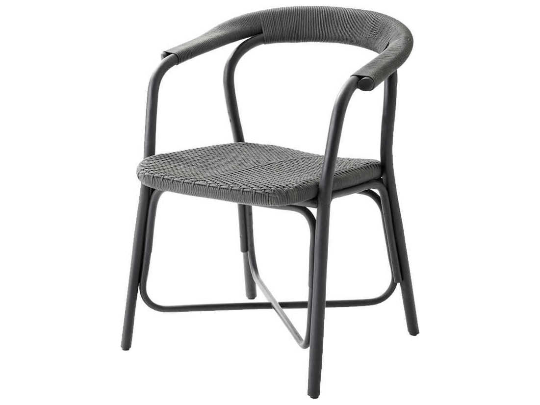 Cane Line Noble Rattan Black Arm Dining Chair