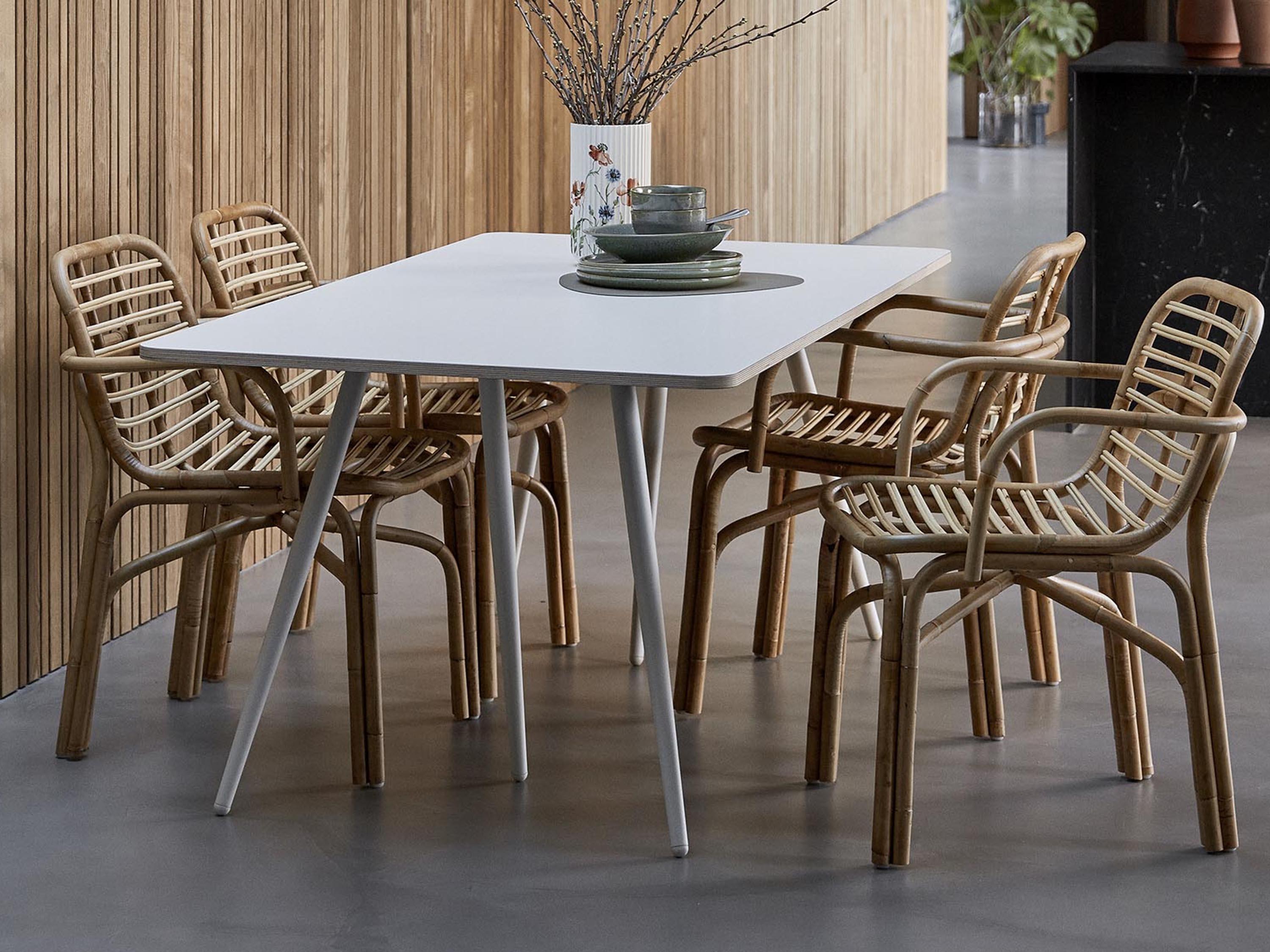 Cane Line Peak Rattan Brown Arm Dining Chair