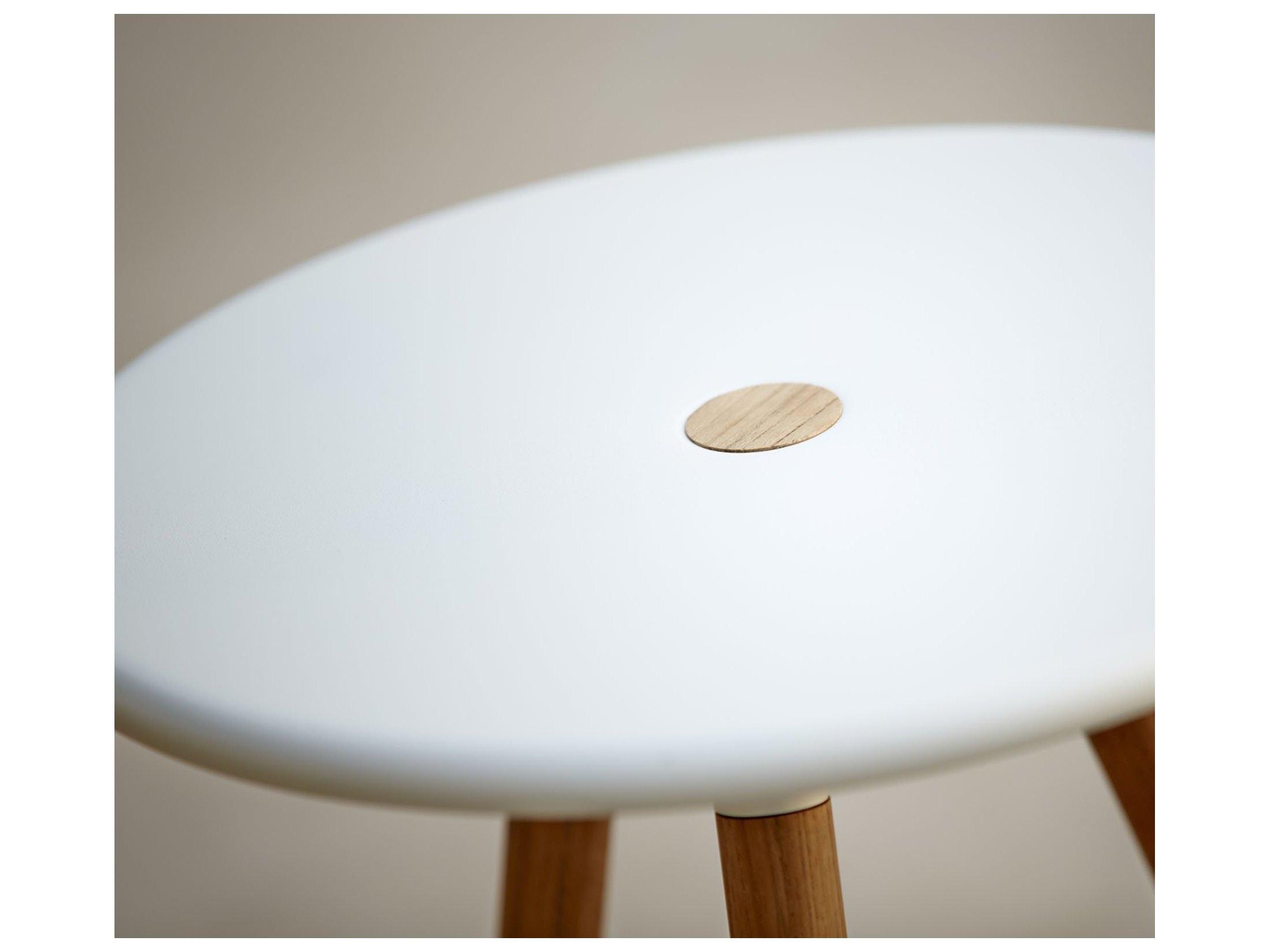 Cane Line Outdoor Area Aluminum Teak Round End Table/Stool