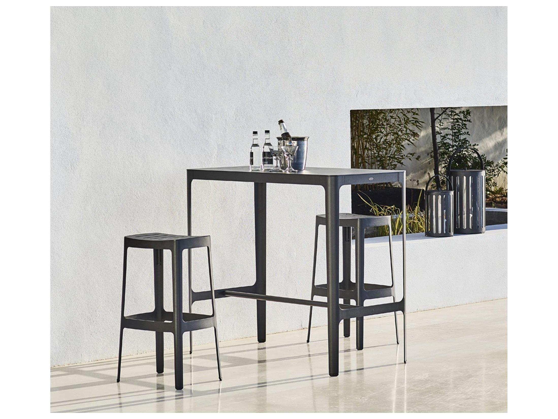 Cane Line Outdoor Cut Aluminum Rectangular Bar Table