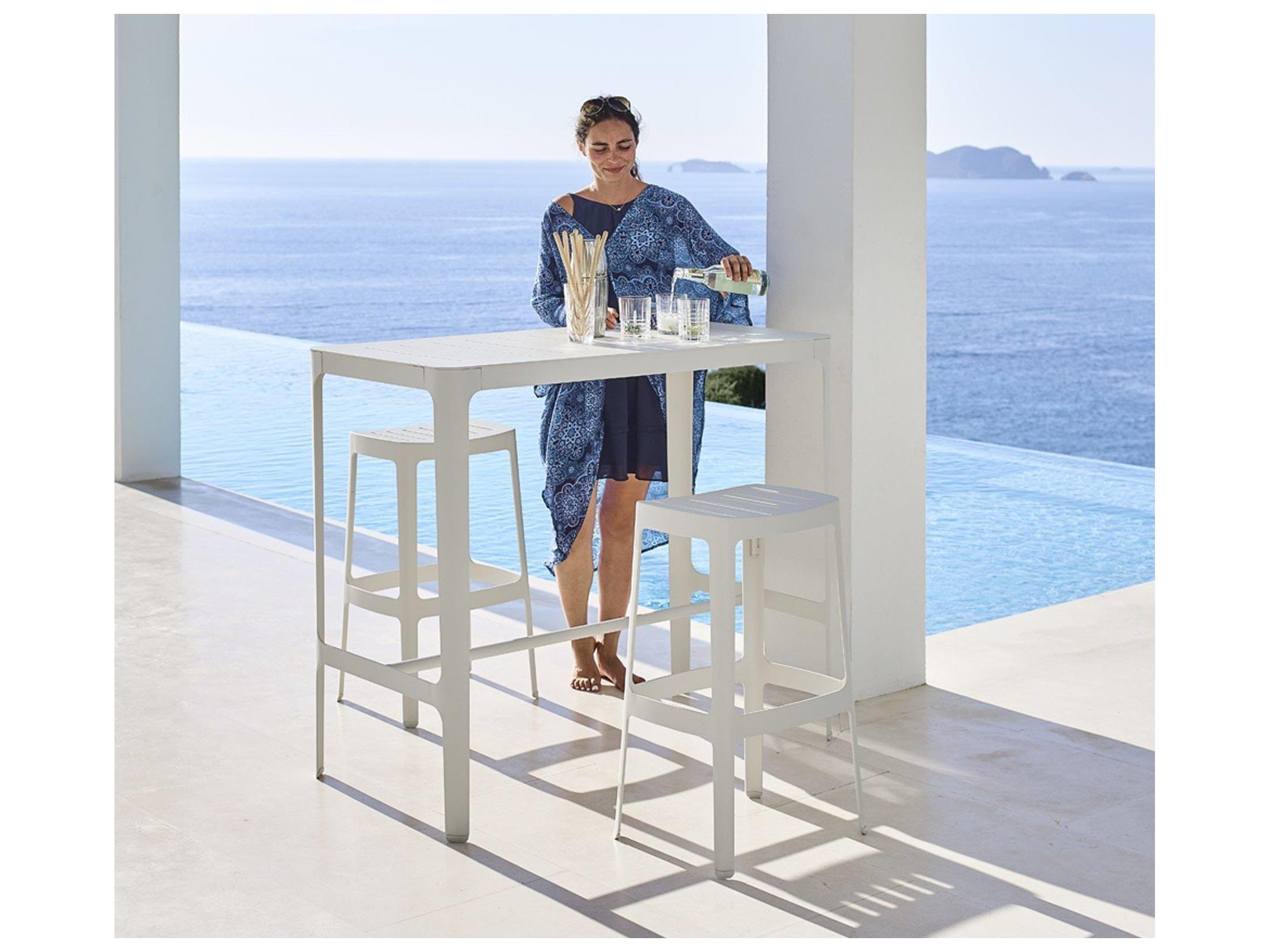 Cane Line Outdoor Cut Aluminum Rectangular Bar Table