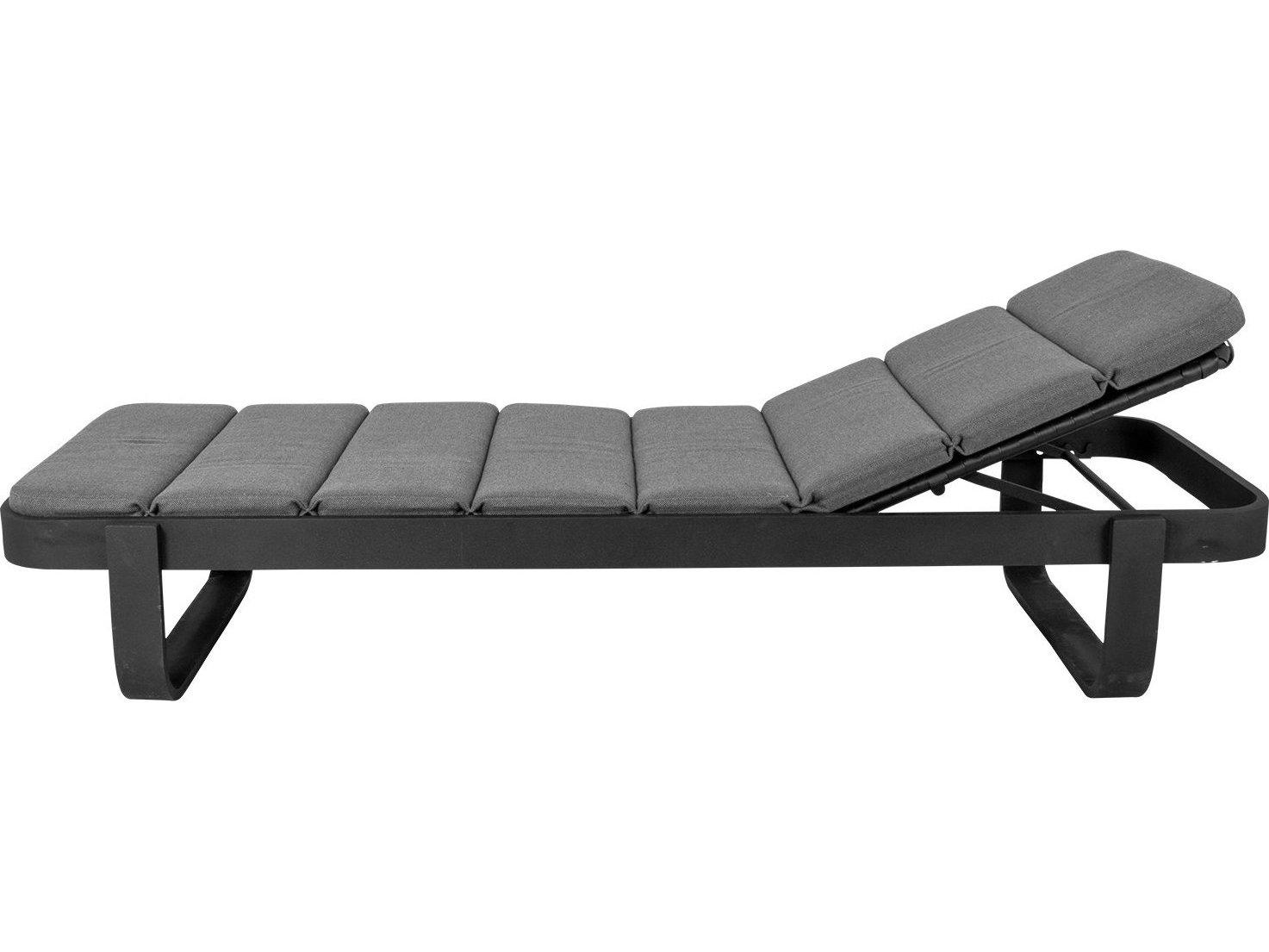 Cane Line Outdoor Cut Lava Grey Aluminum Sunbed Lounge Chaise in Grey