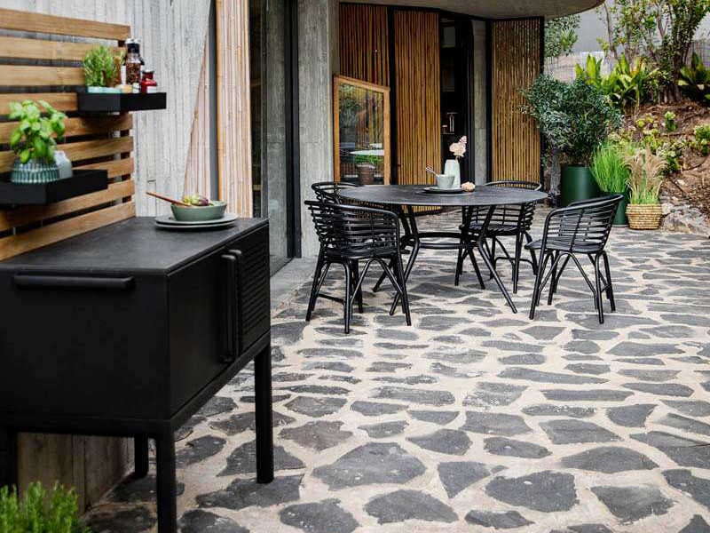 Cane Line Outdoor Drop Lava Grey Aluminum Rectangular Console Table