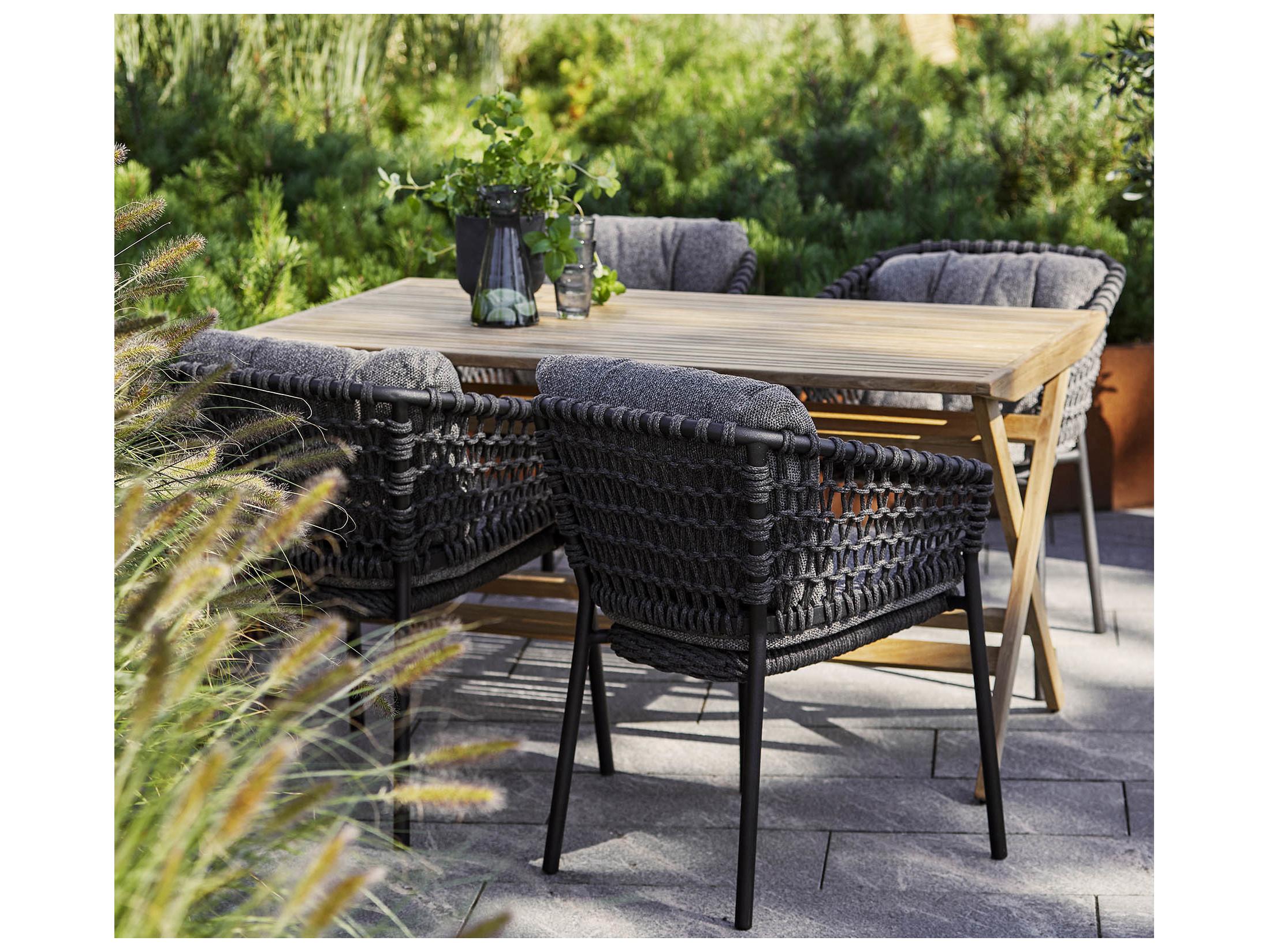 Cane Line Outdoor Flip Teak Large Rectangular Folding Table