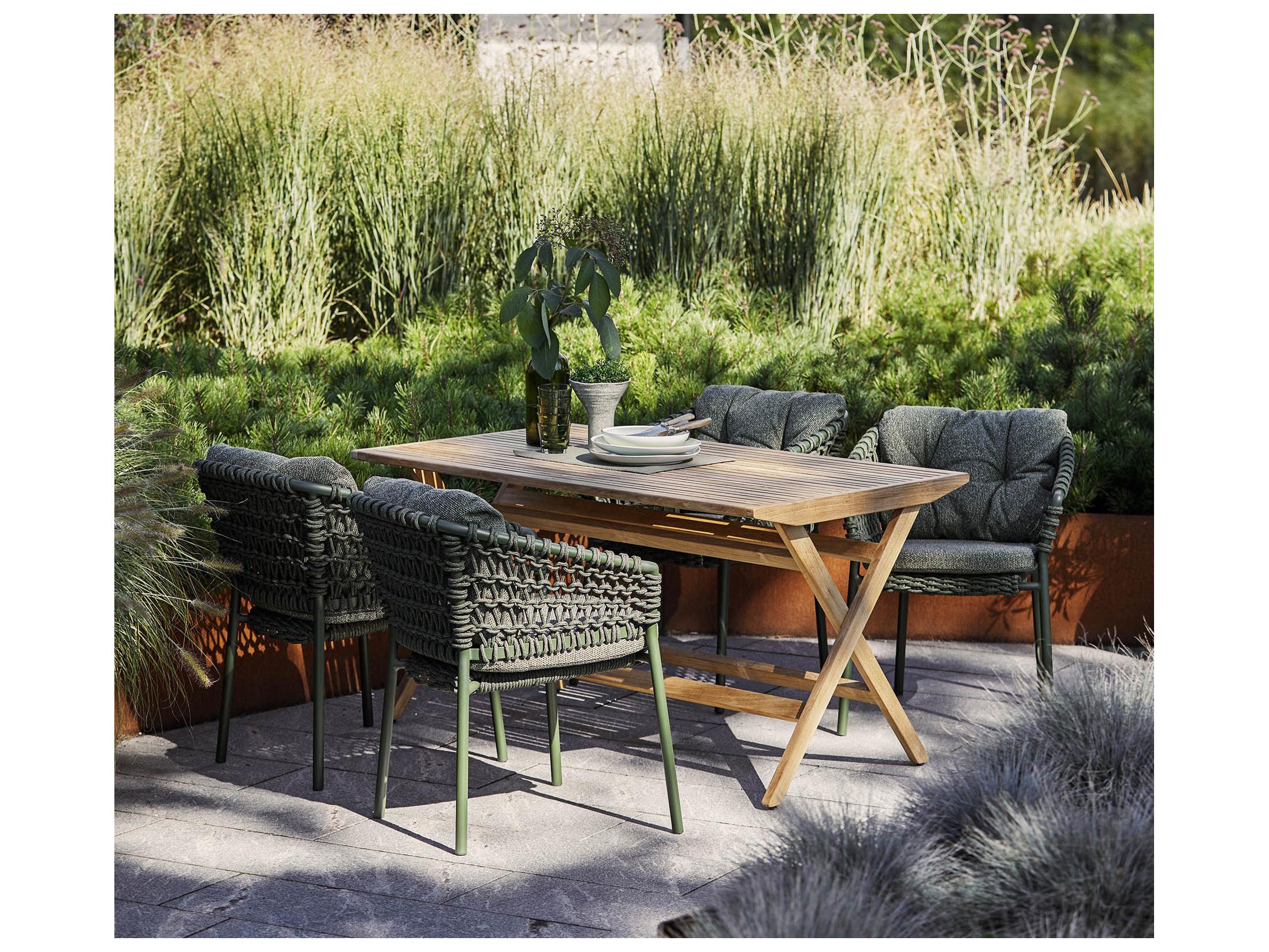 Cane Line Outdoor Flip Teak Large Rectangular Folding Table