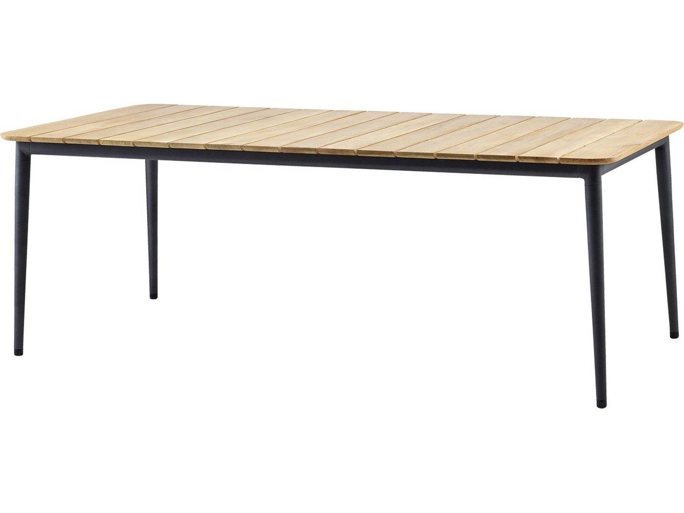 Cane Line Outdoor Core Aluminum Teak Rectangular Dining Table