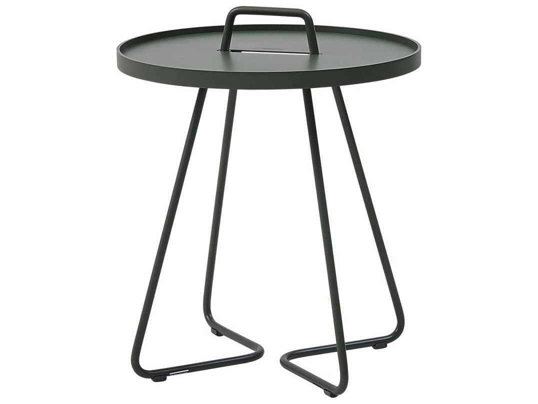 Cane Line Outdoor On-the-move Aluminum Small Round End Table