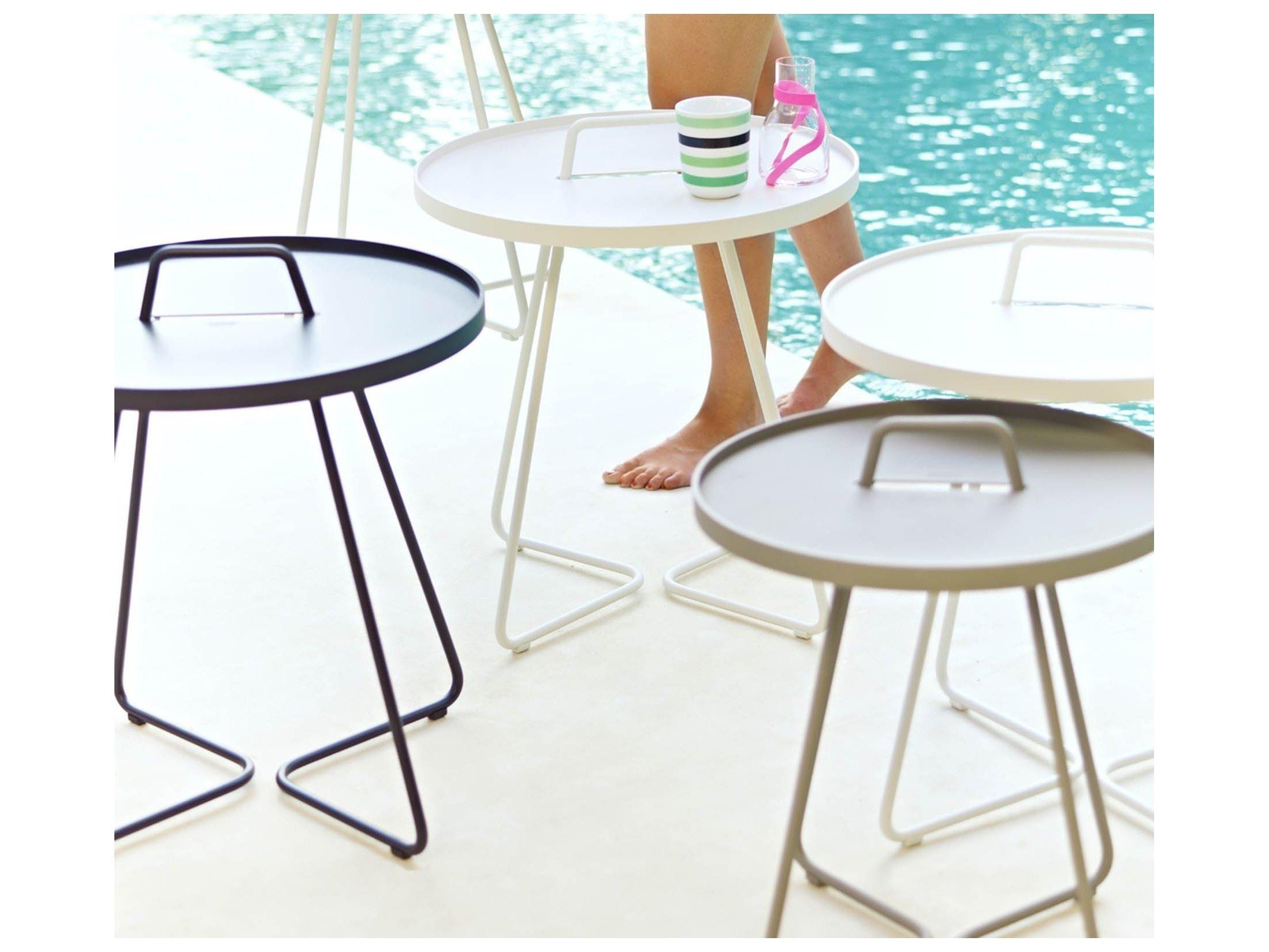 Cane Line Outdoor On-the-move Aluminum Large Round End Table