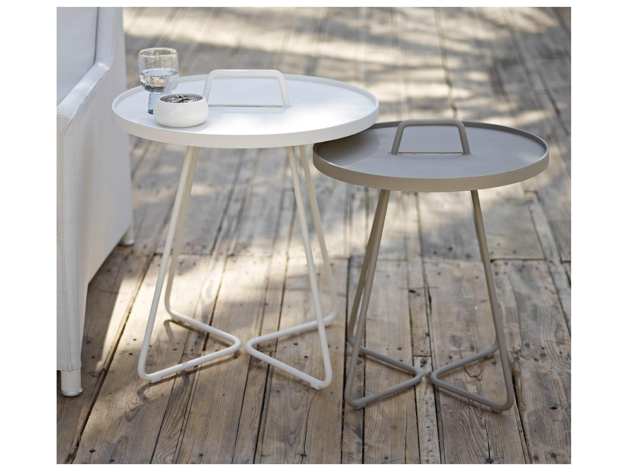 Cane Line Outdoor On-the-move Aluminum Large Round End Table