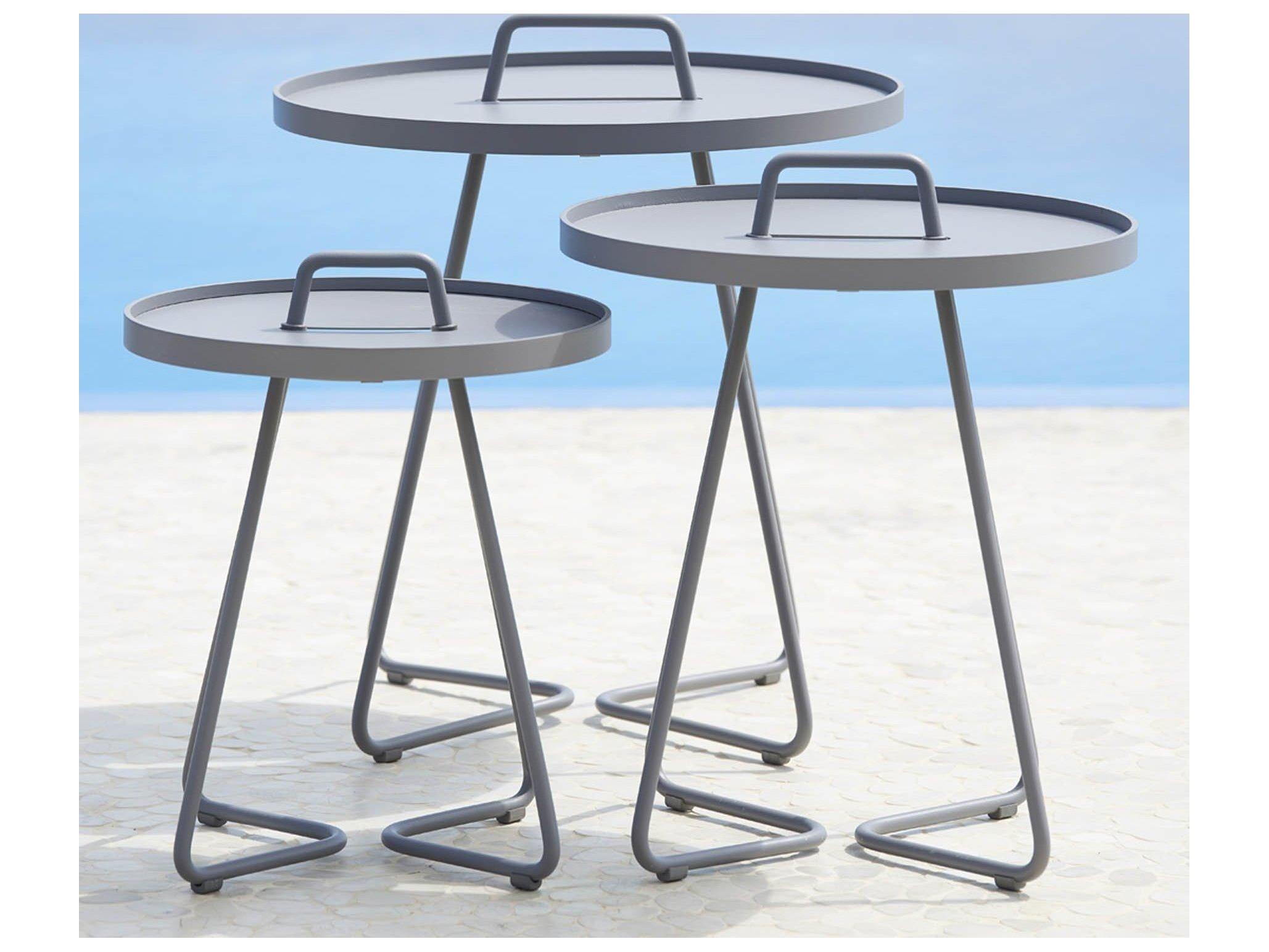 Cane Line Outdoor On-the-move Aluminum Large Round End Table
