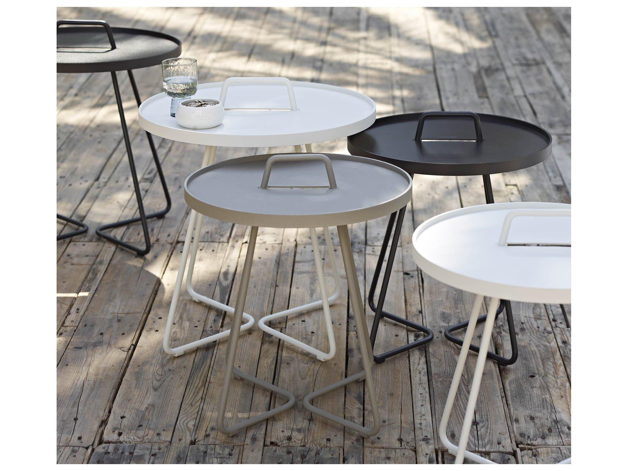 Cane Line Outdoor On-the-move Aluminum Large Round End Table