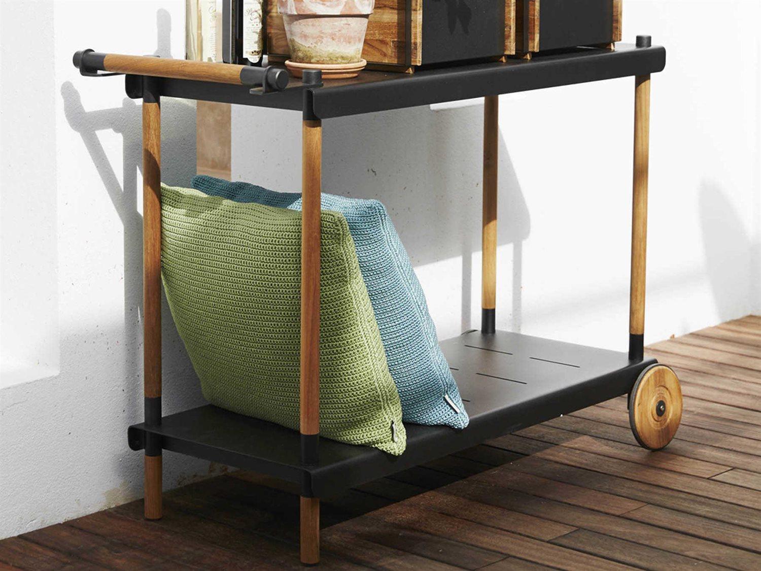 Cane Line Outdoor Teak/Aluminum Lava Grey Serving Cart