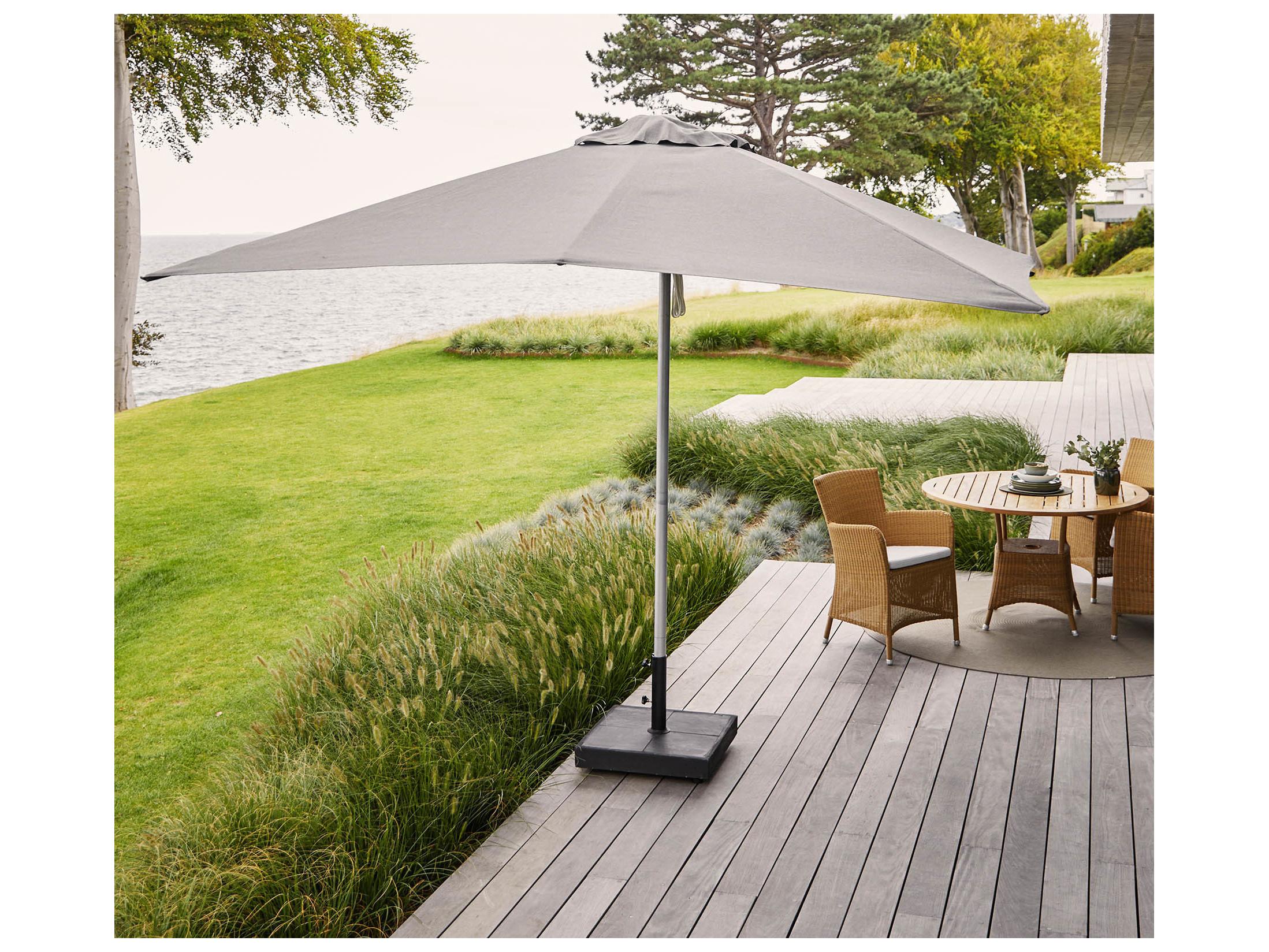 Cane Line Outdoor Parasols Aluminum Square Shadow With Pulley System Umbrella