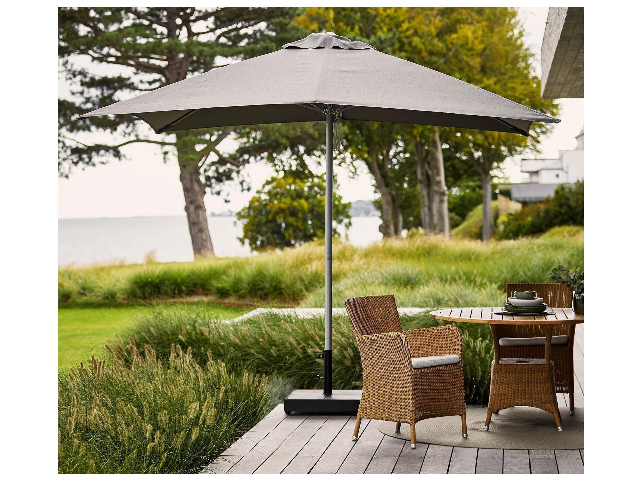 Cane Line Outdoor Parasols Aluminum Square Shadow With Pulley System Umbrella