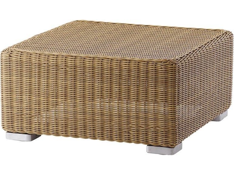 Cane Line Outdoor Chester Wicker 23'' Square Coffee Table/Footstool