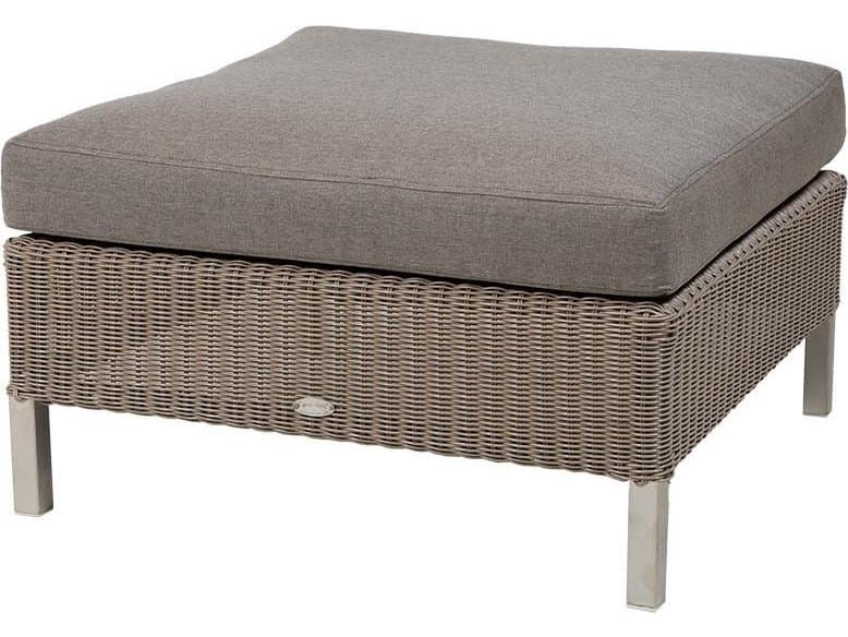 Cane Line Outdoor Connect Taupe Wicker Ottoman