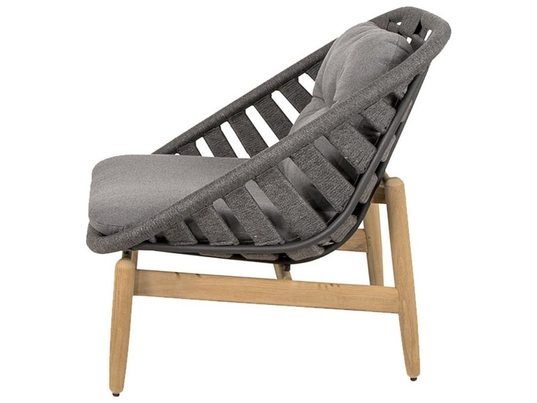 Cane Line Outdoor Strington Dark Grey Teak Soft Rope Lounge Chair