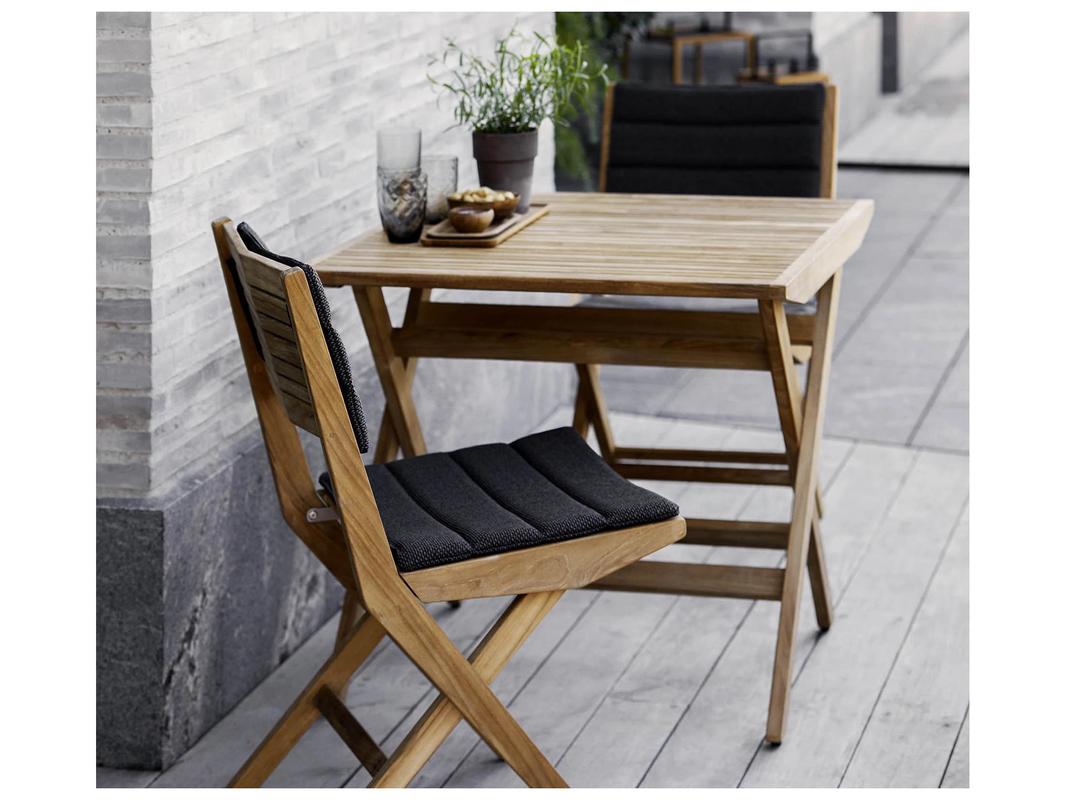 Cane Line Outdoor Flip Teak Folding Side Chair