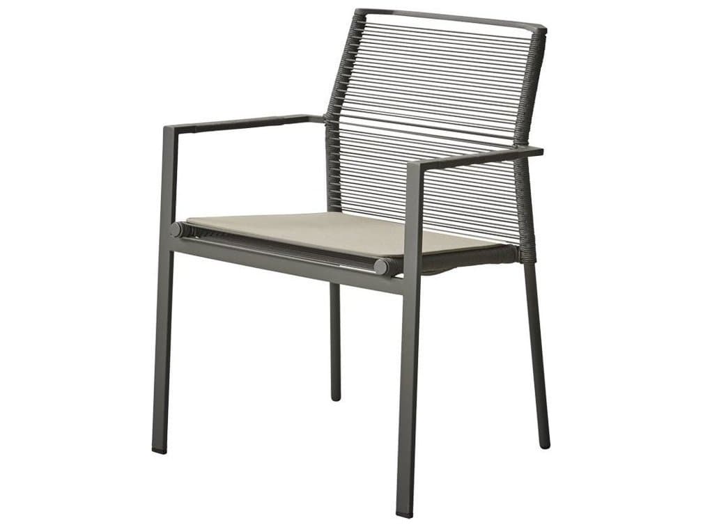 Cane Line Outdoor Edge Dining Arm Chair Seat Replacement Cushion in Taupe